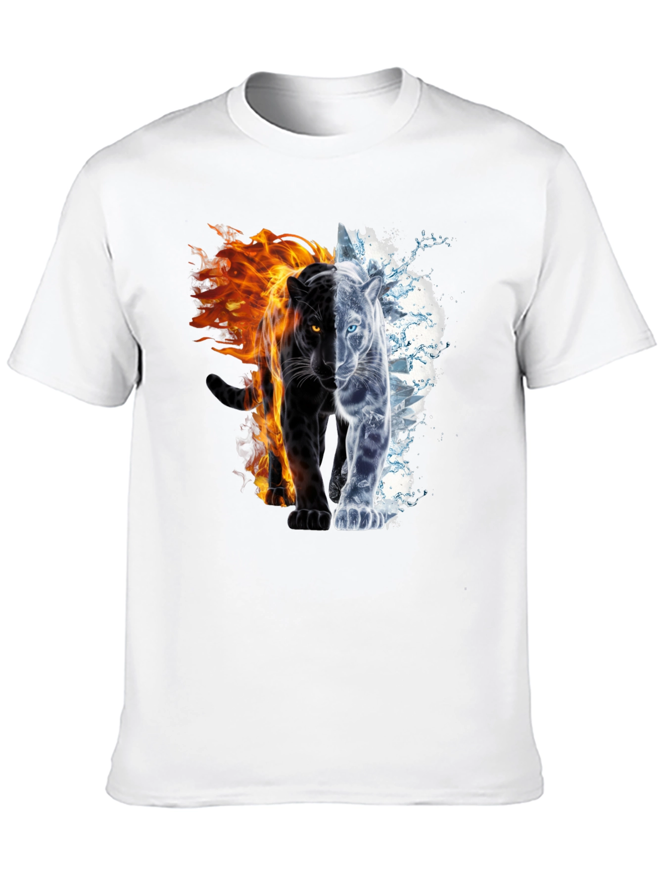 Black Fire and Ice Panther Graphic Tee - Black view 10