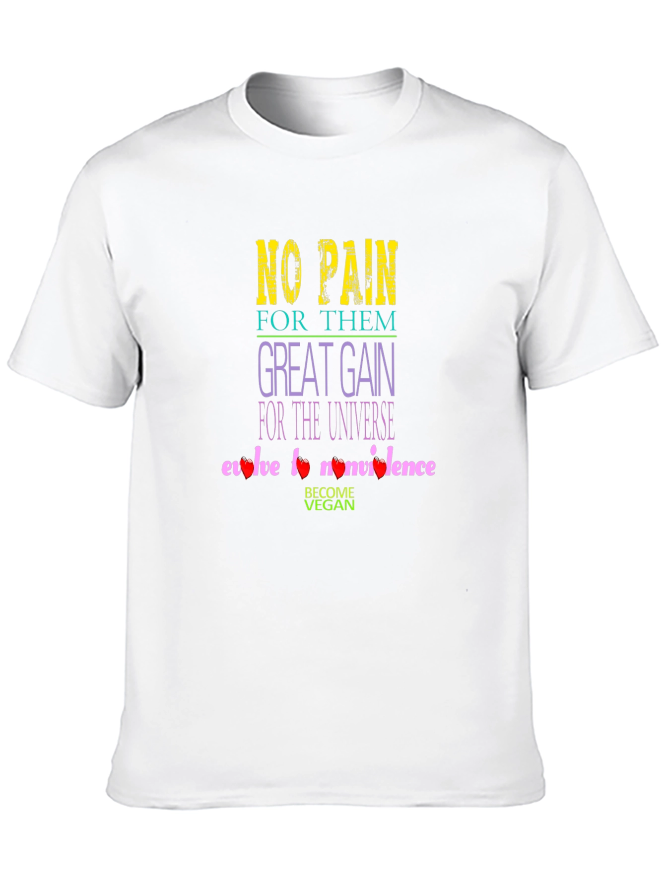 Black Vegan No Pain Great Gain T-Shirt view 10