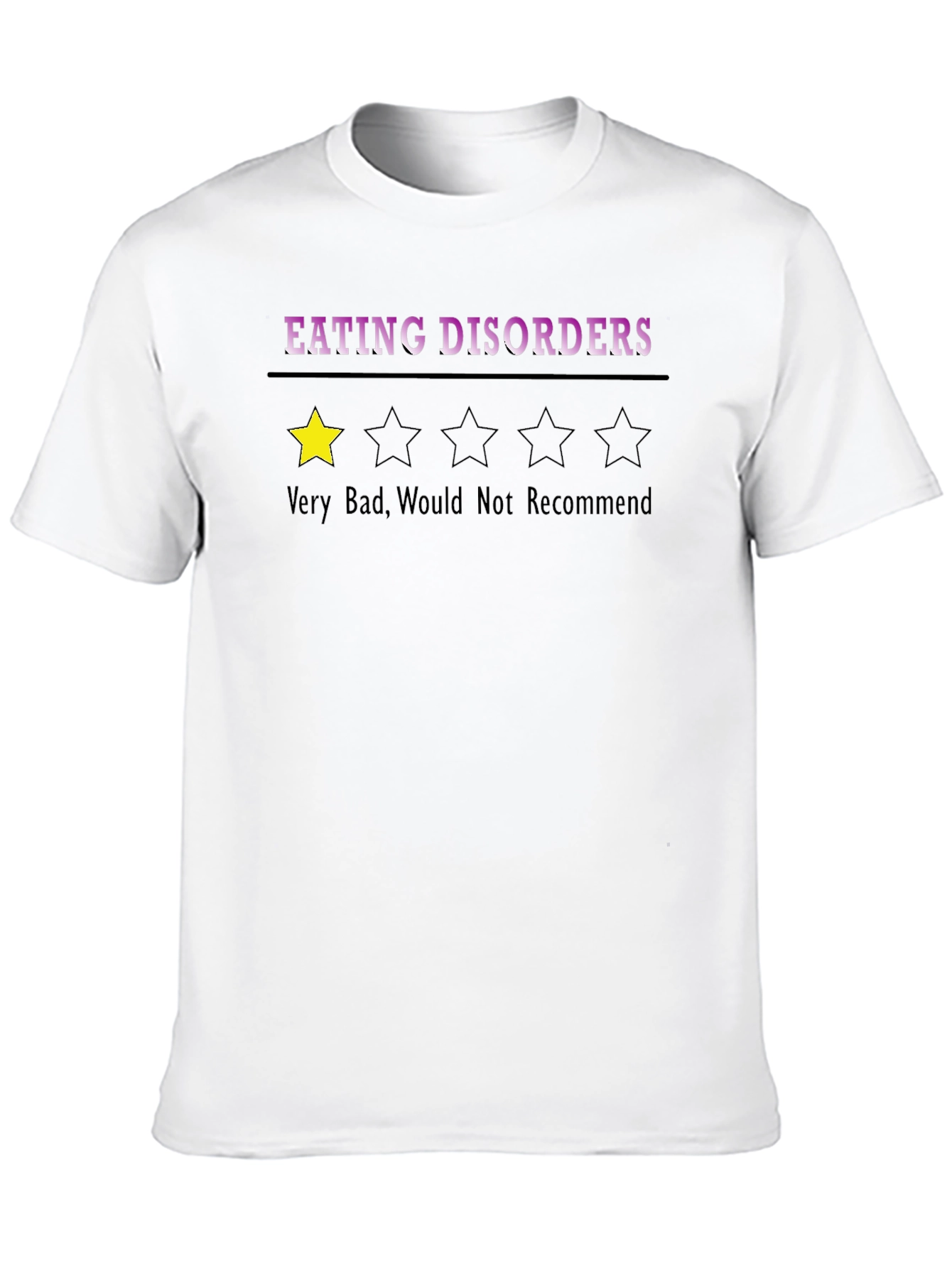Black Eating Disorder Review T-Shirt - One Star view 10
