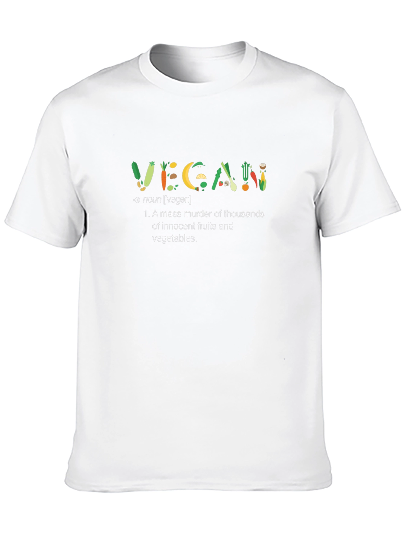 Black Vegan Fruits & Veggies Definition T-Shirt view 10