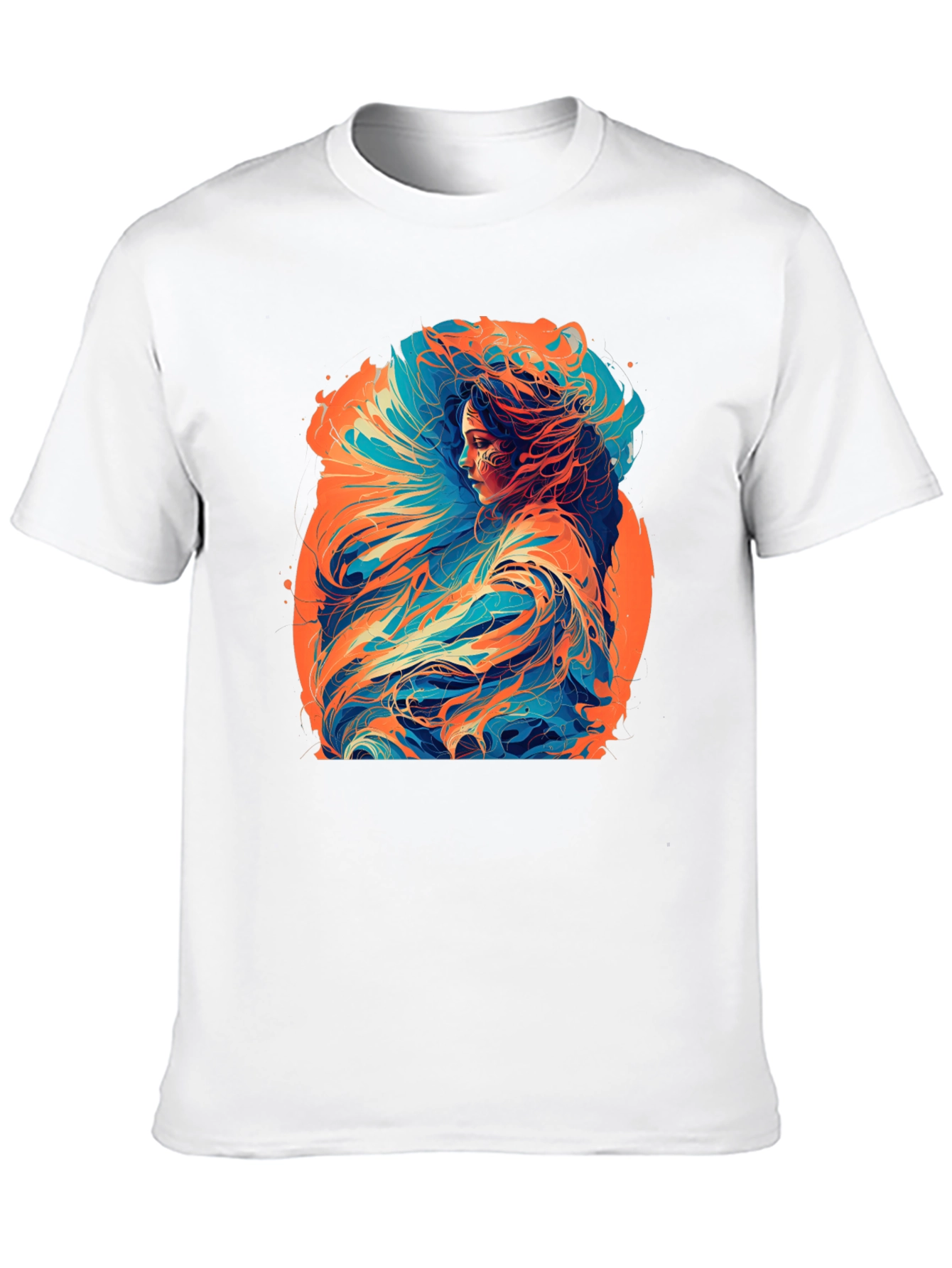 Black Artistic Woman Graphic Black T-Shirt view 10