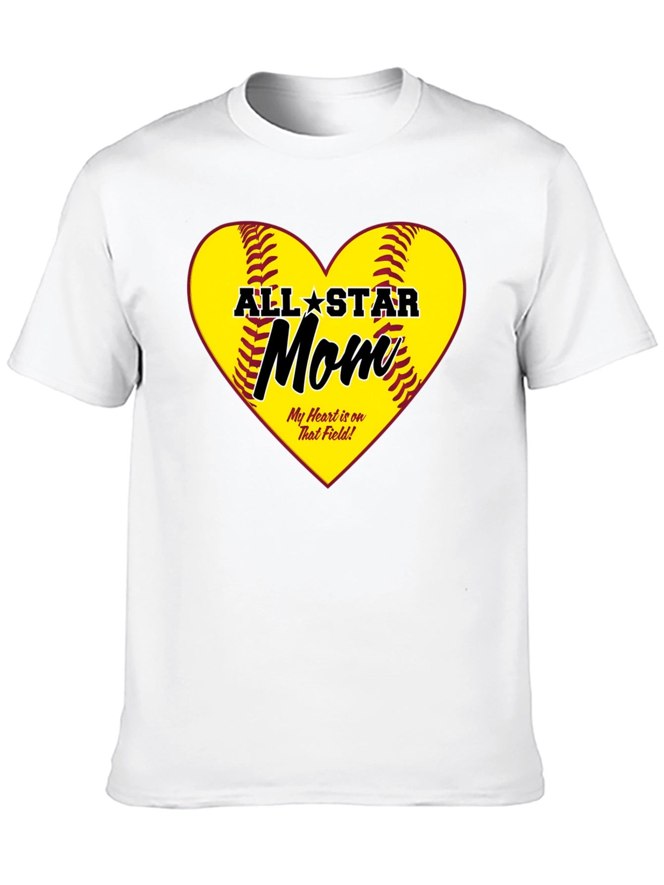 All-Star Mom Heart Design T-Shirt - 10
