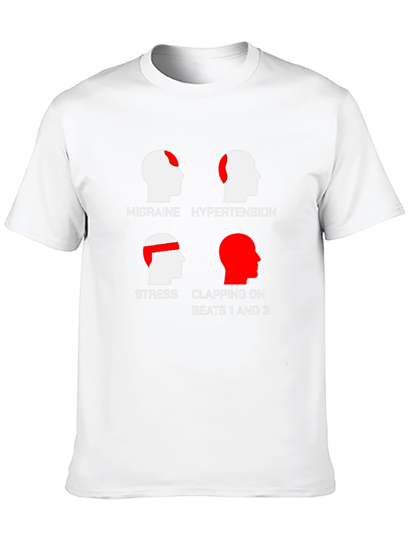 Black Funny Headache T-Shirt - Clapping on Beats view 10