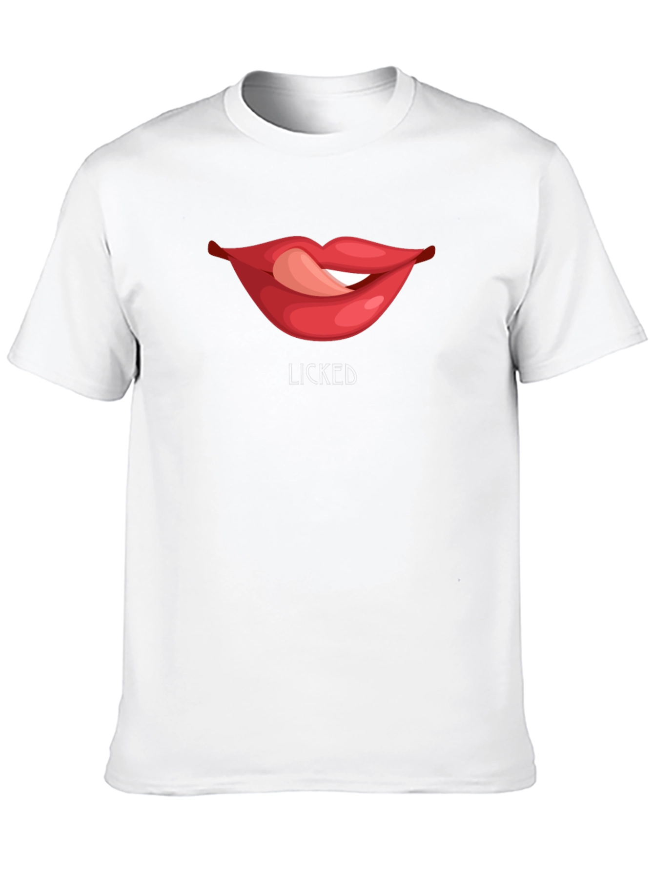 Black Licked Lips Graphic Tee - Black Cotton Blend T-Shirt view 10