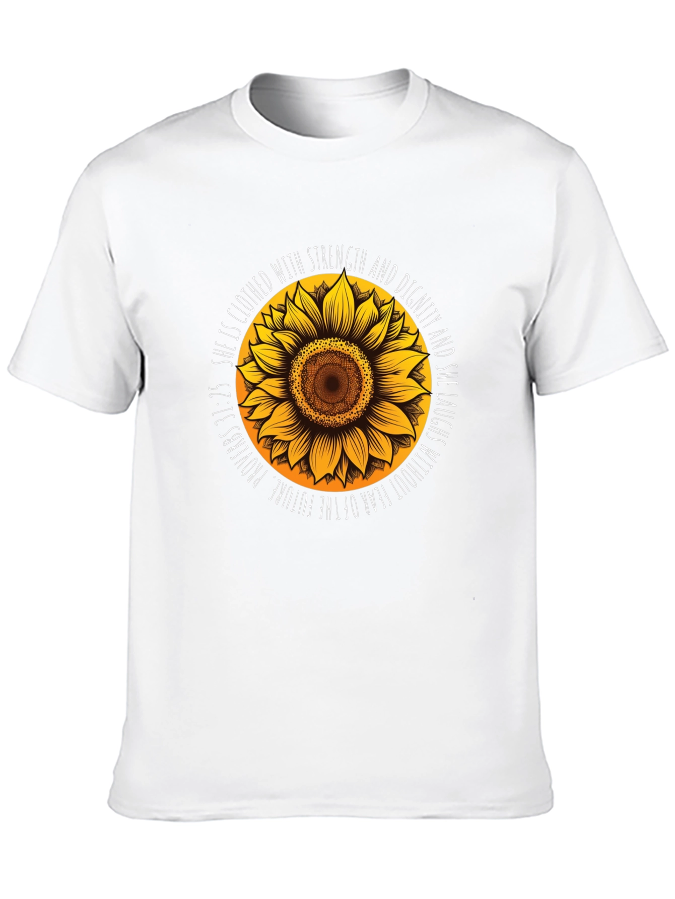Black Sunflower Proverbs T-Shirt: Strength & Dignity view 10