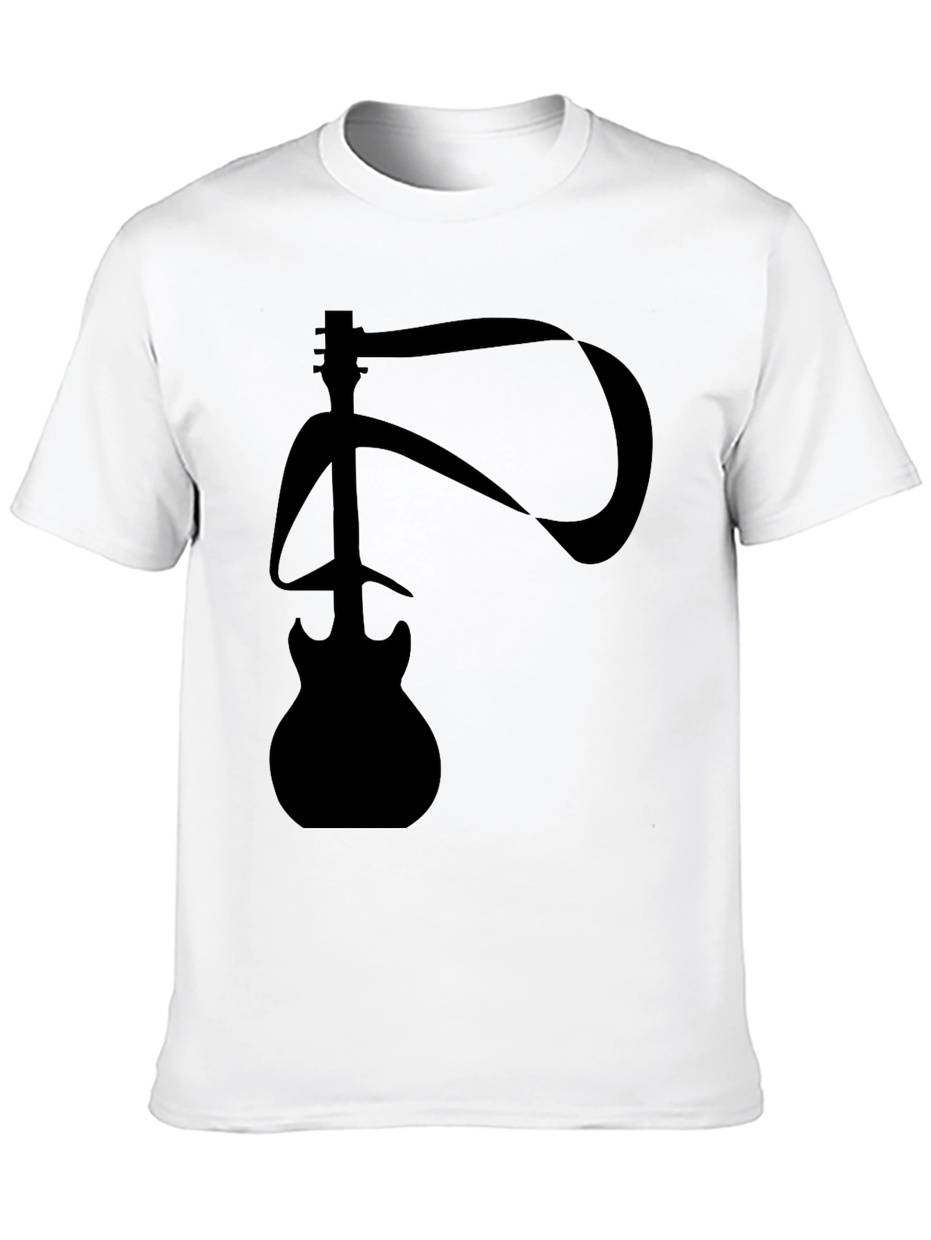 Black Abstract Guitar Graphic T-Shirt view 10