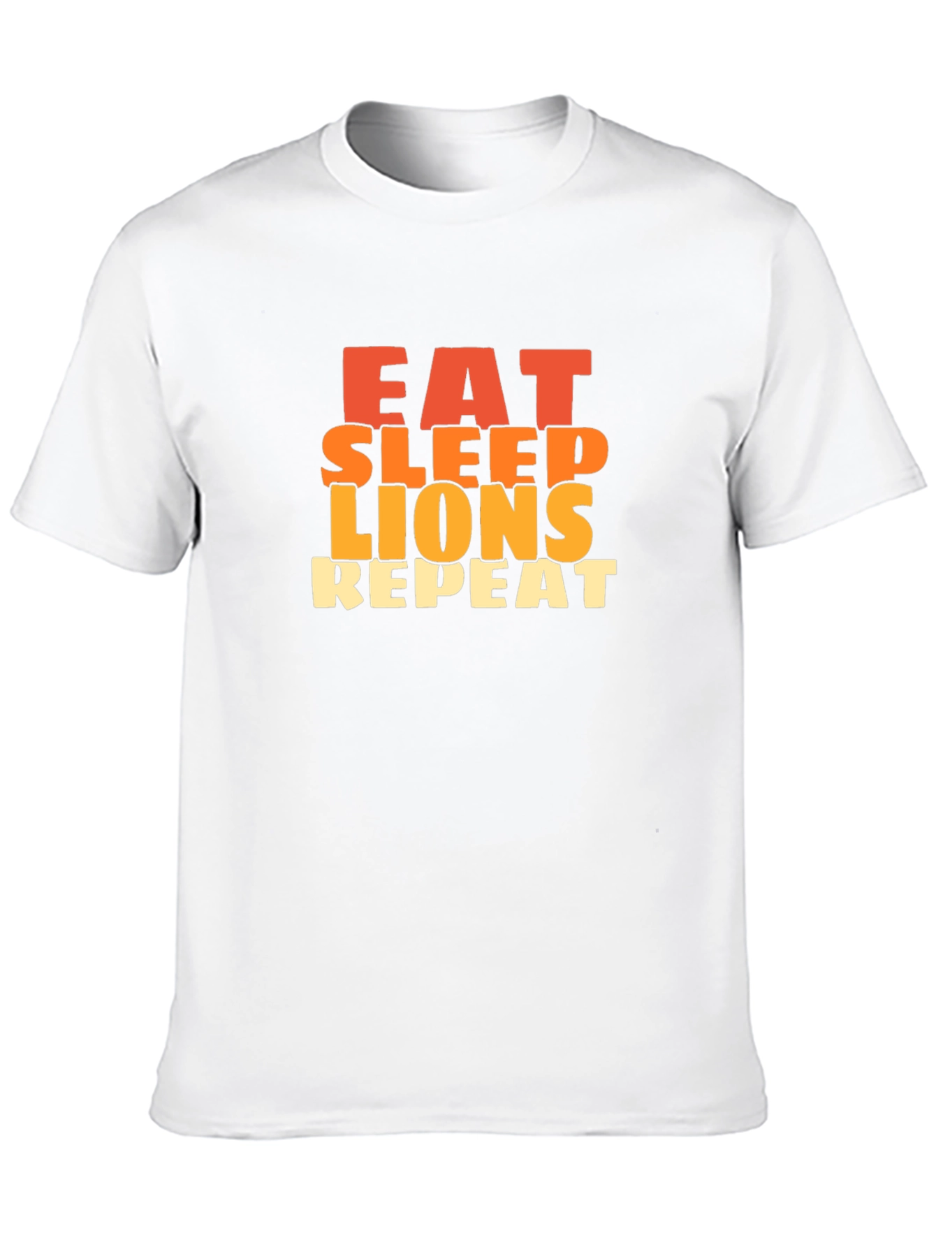Black Eat Sleep Lions Repeat Graphic Tee - Black Cotton T-Shirt view 10