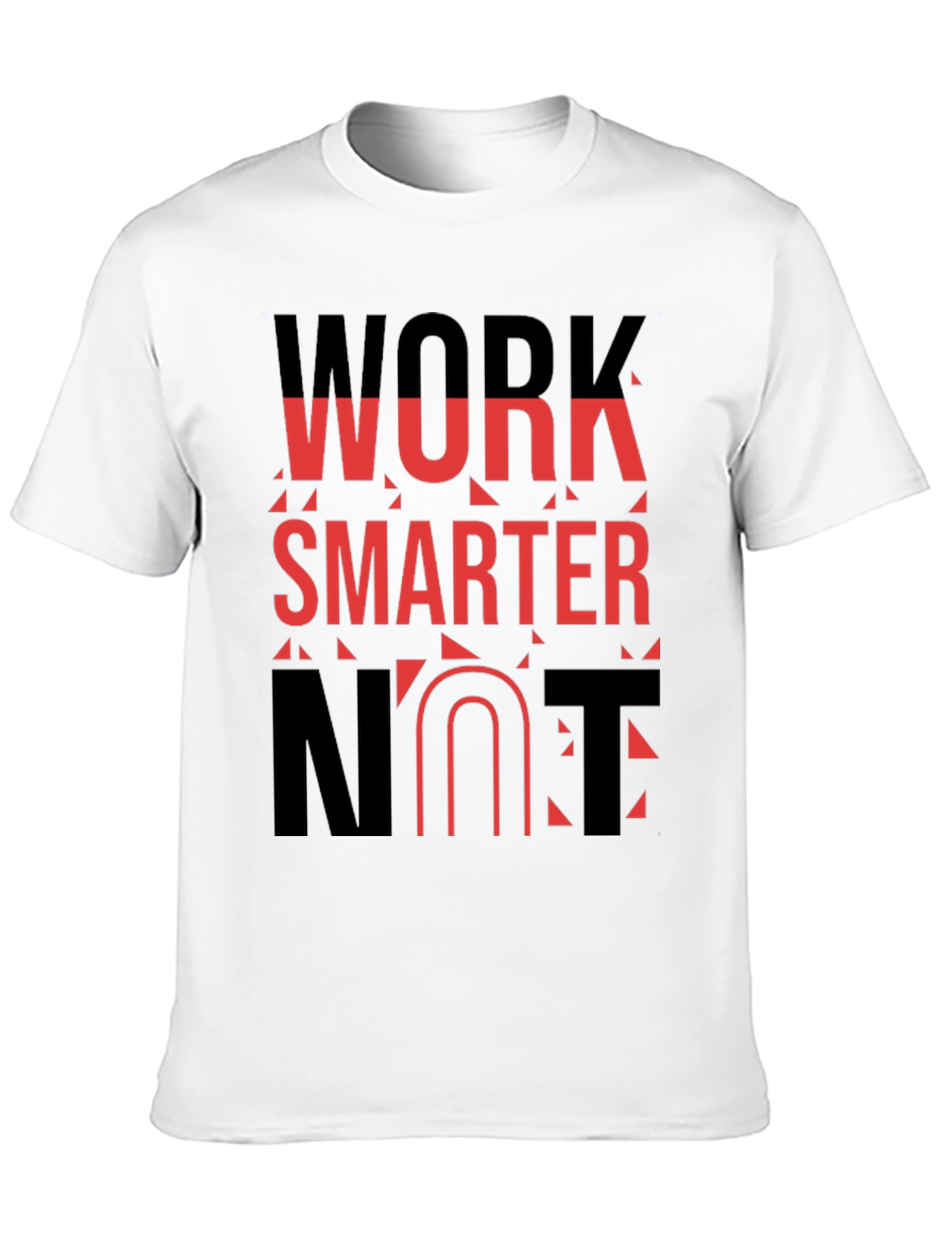 Black Work Smarter T-Shirt - Black, Bold Graphic Tee view 10