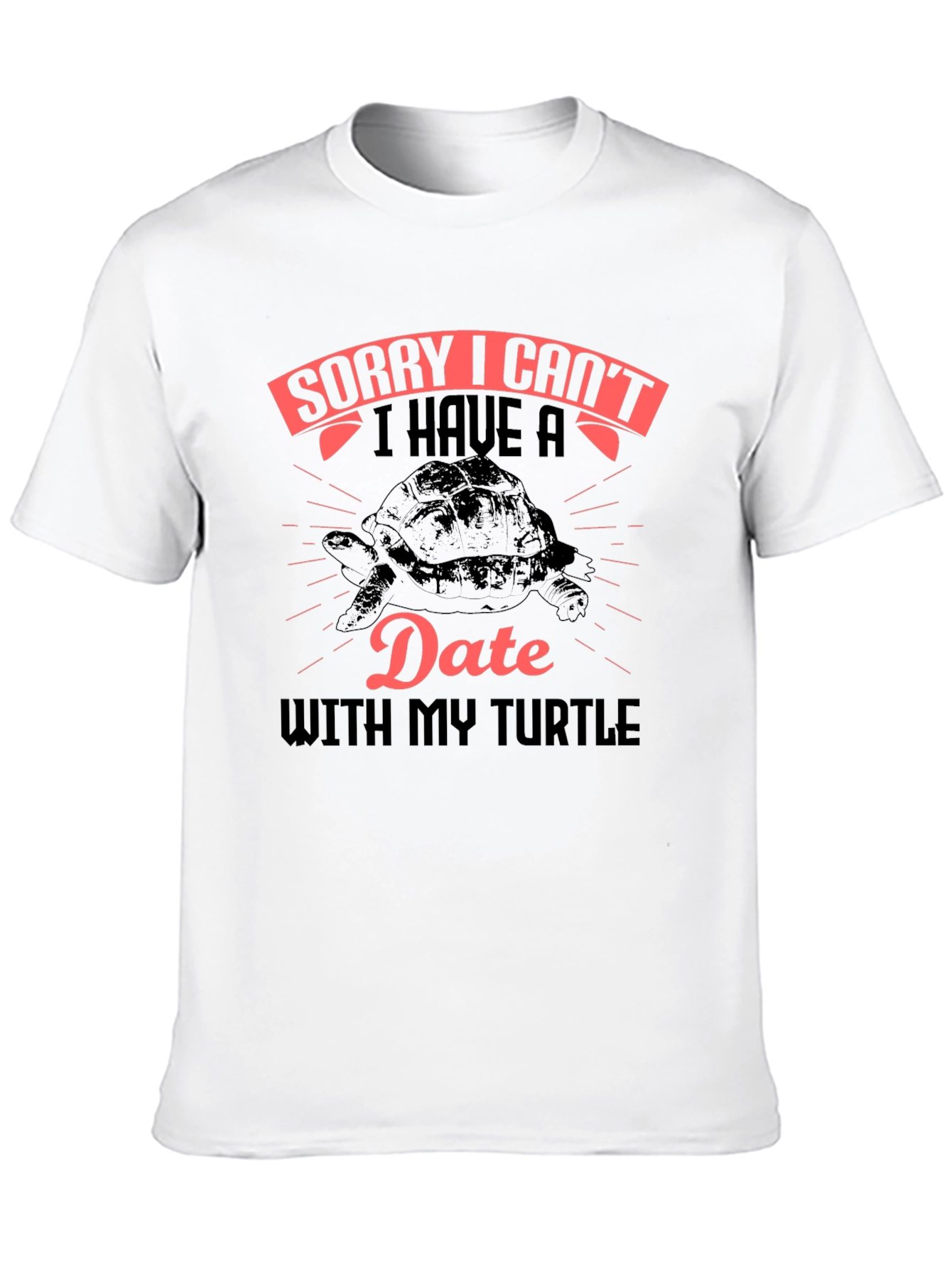 Black Funny Turtle Date T-Shirt view 10