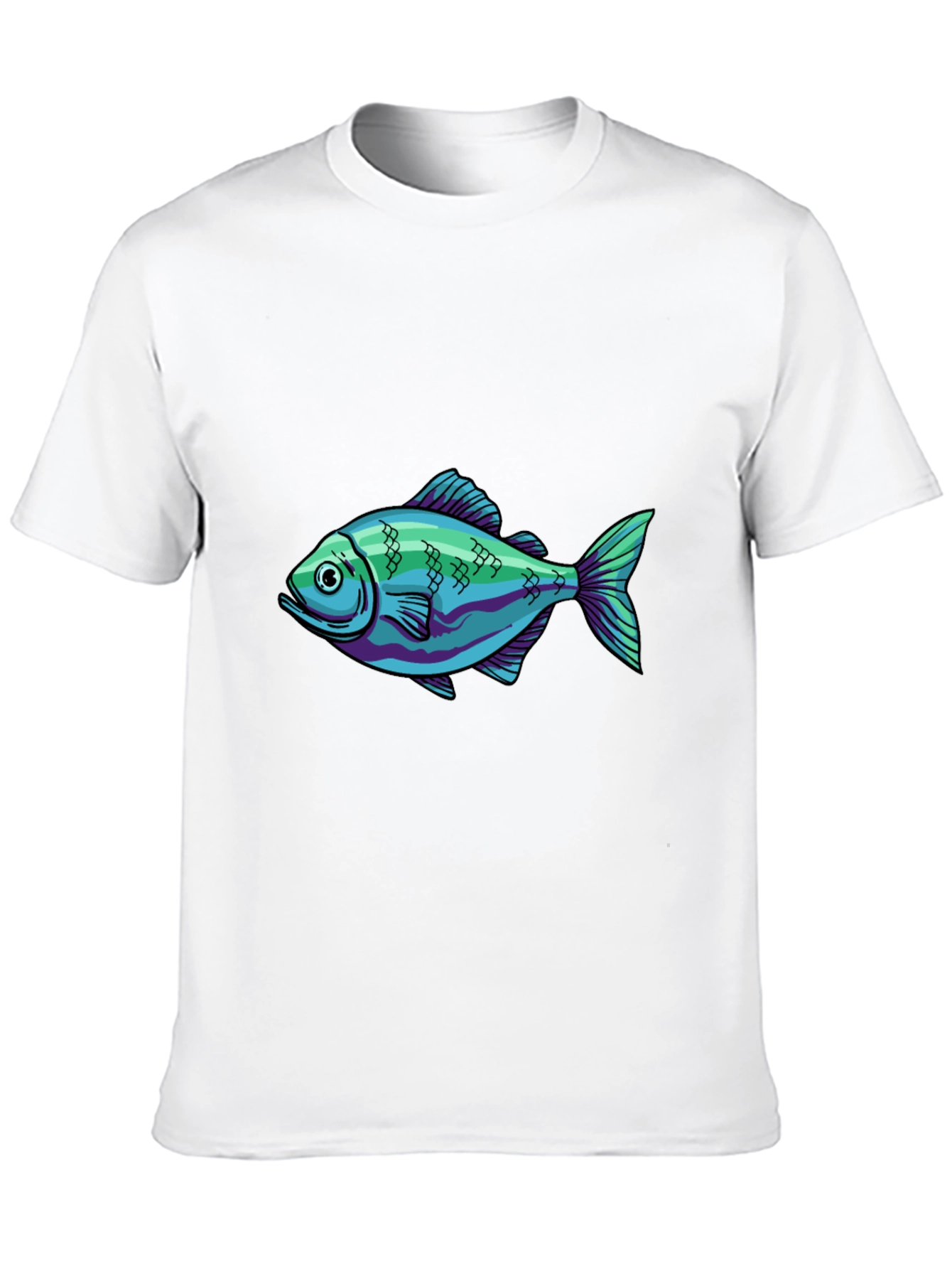 Black Cool Fish Graphic Black T-Shirt view 10