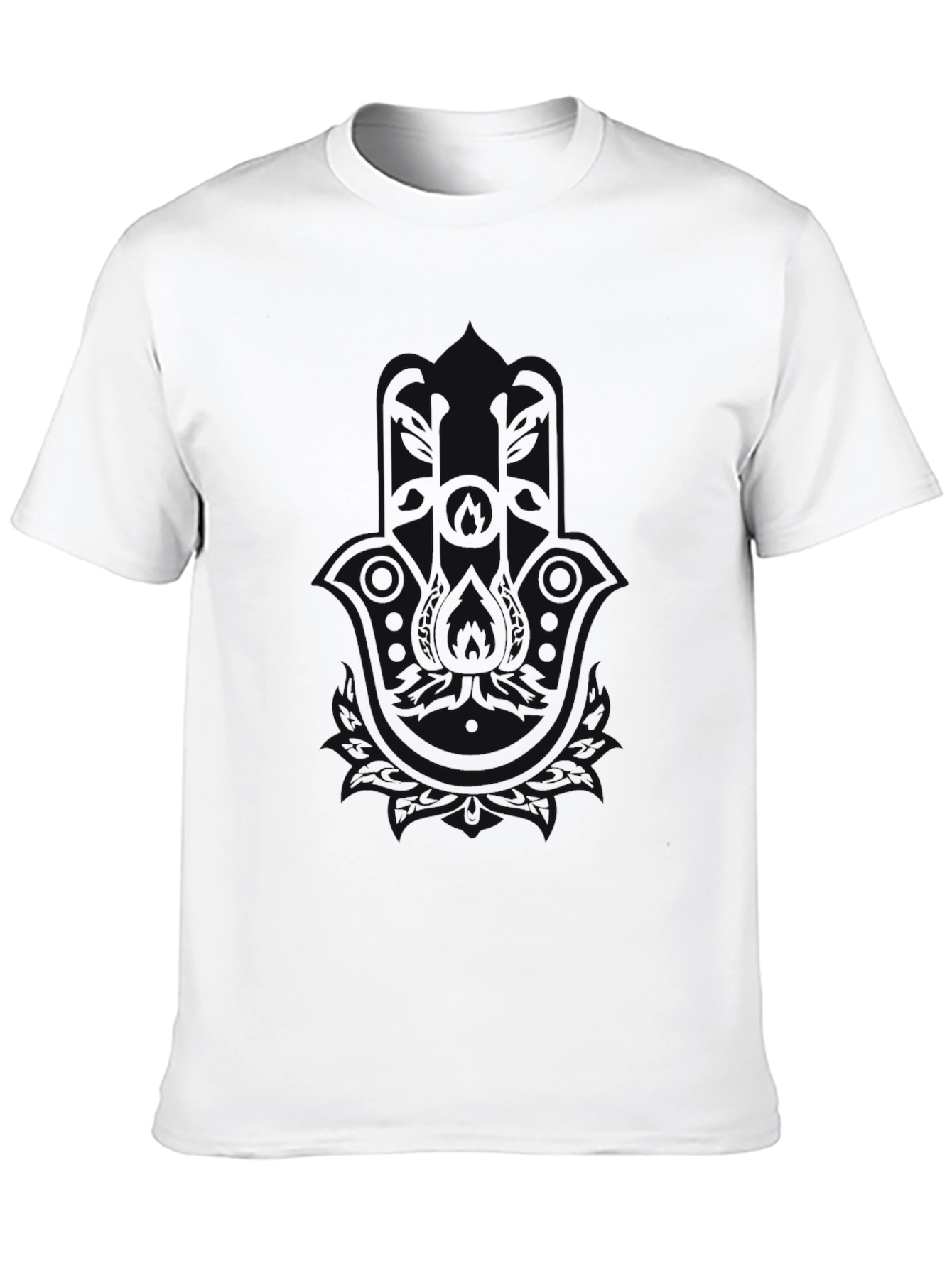 Black Plain Black Crew Neck T-Shirt view 10