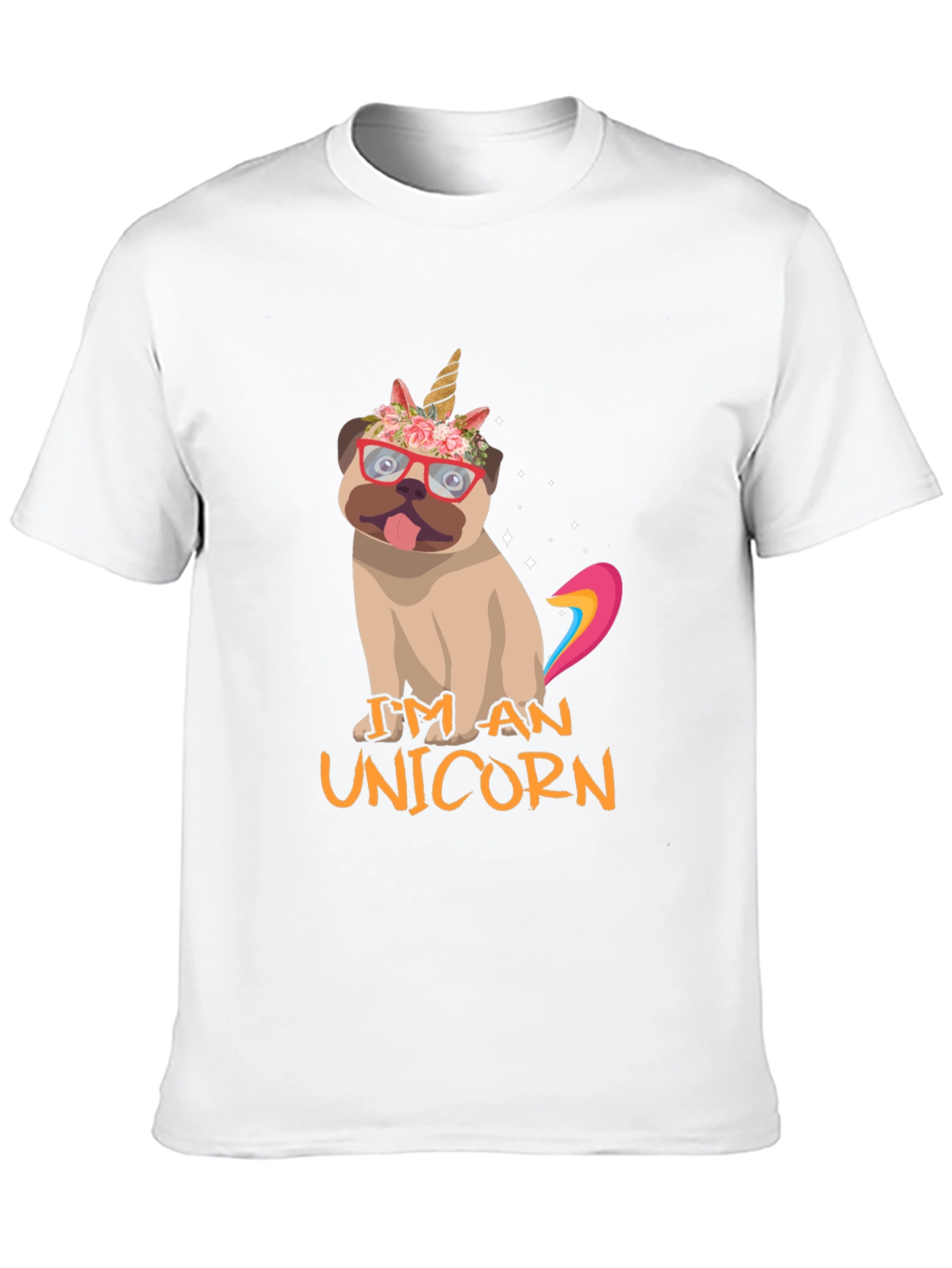 Black I'm An Unicorn Pug T-Shirt view 10