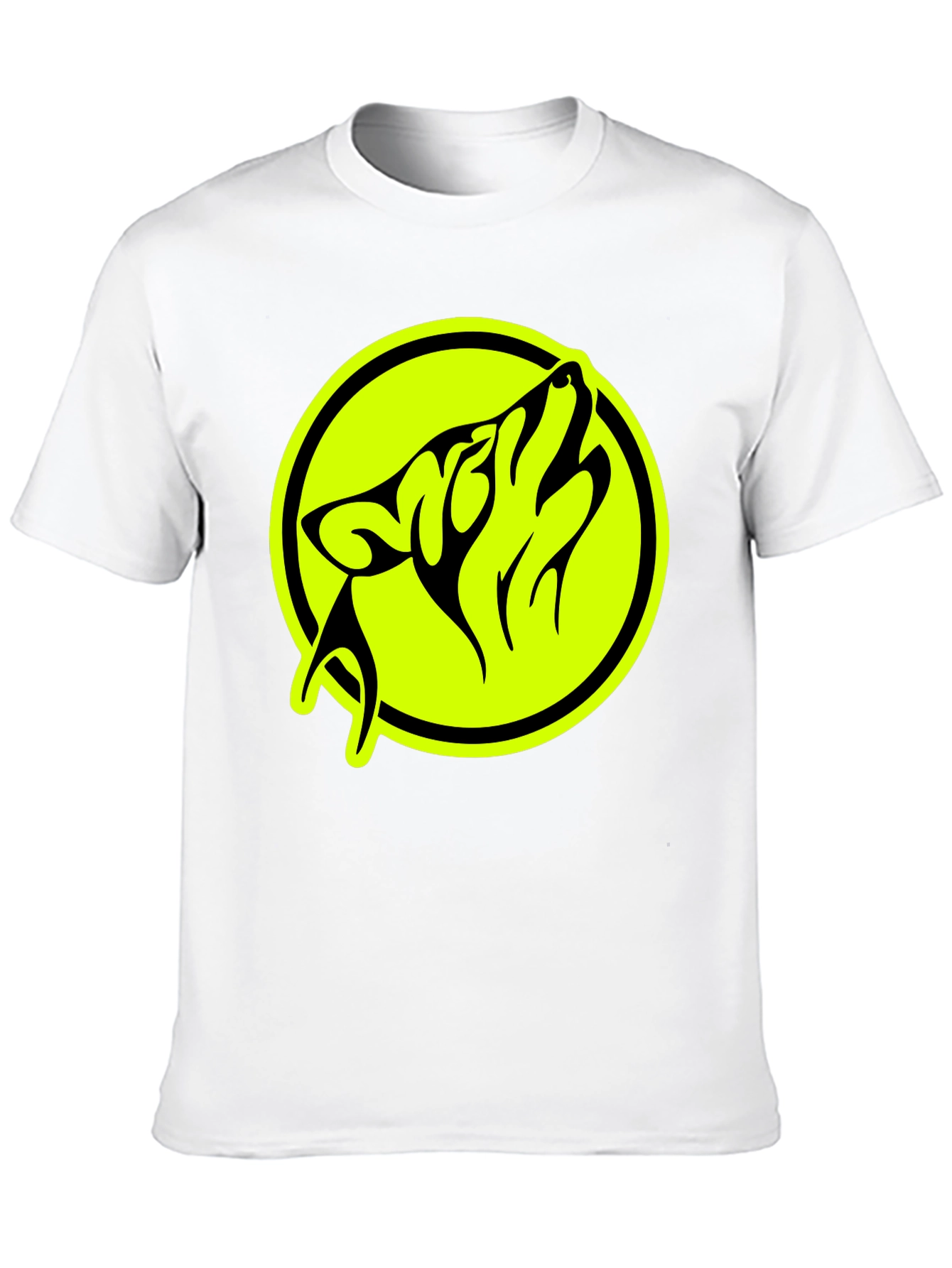 Black Tribal Wolf Graphic Black T-Shirt view 10