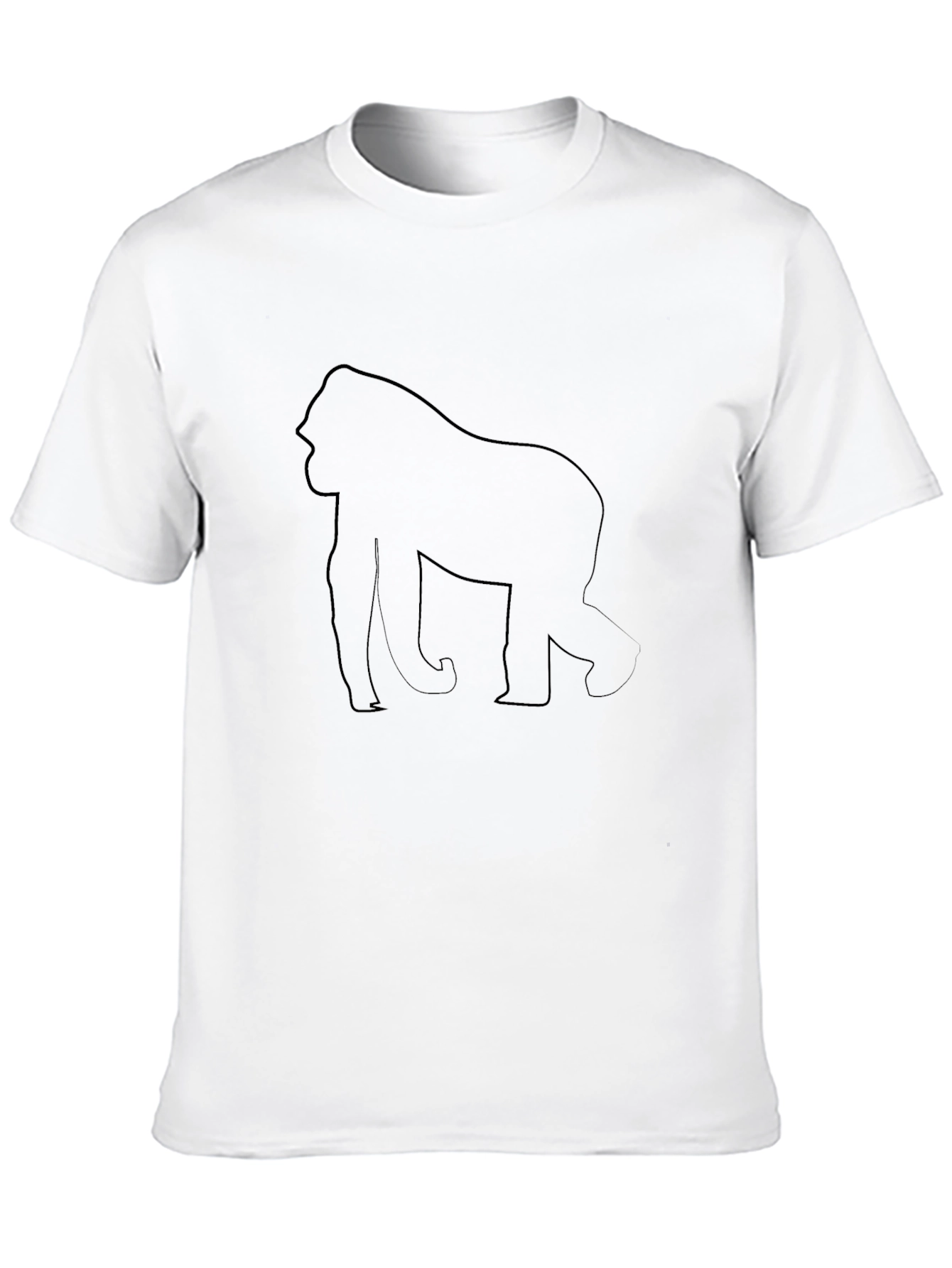 Black Gorilla Outline Black T-Shirt view 10