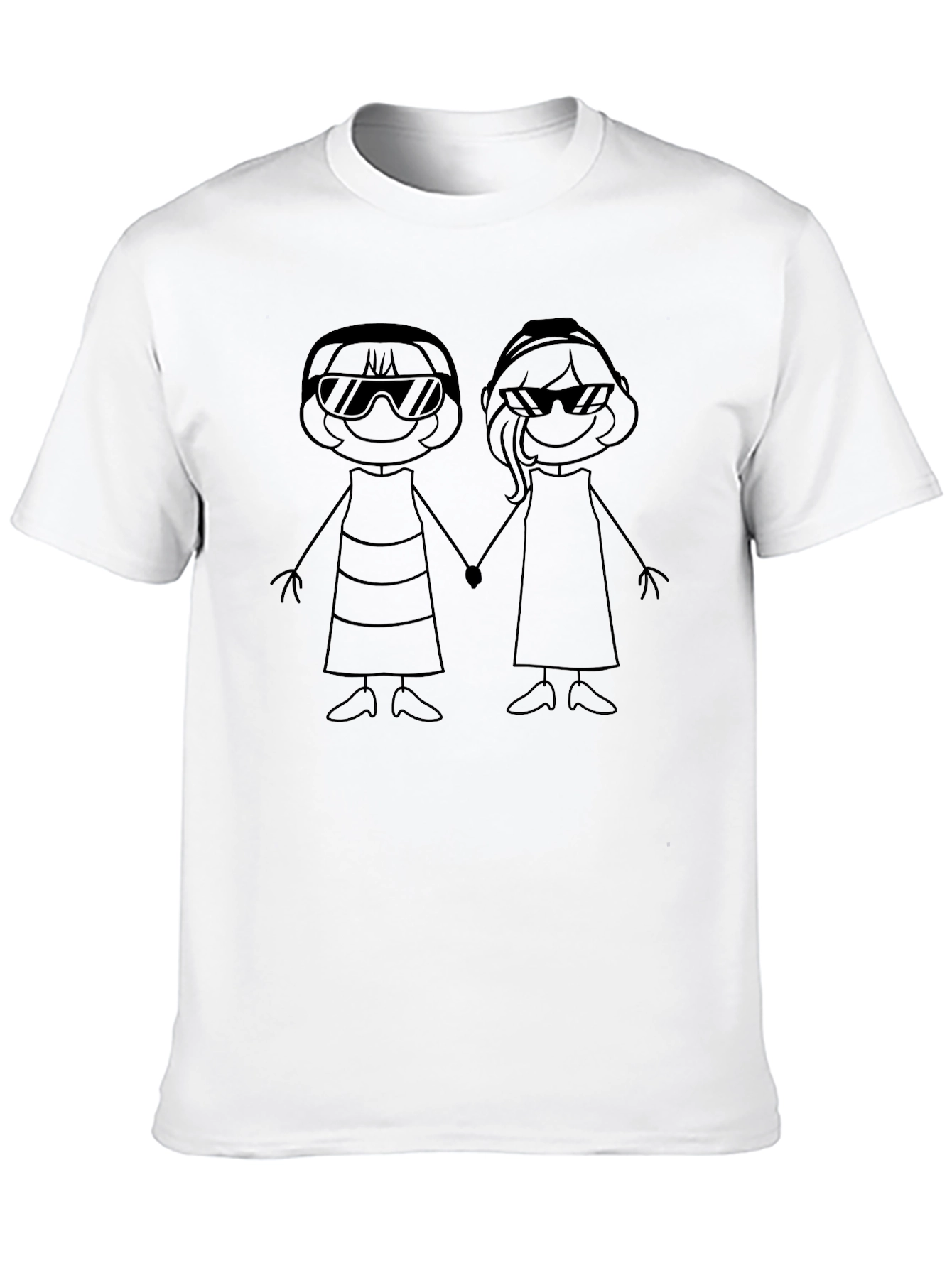 Black Stick Figure Best Friends Graphic Tee - Unisex view 10