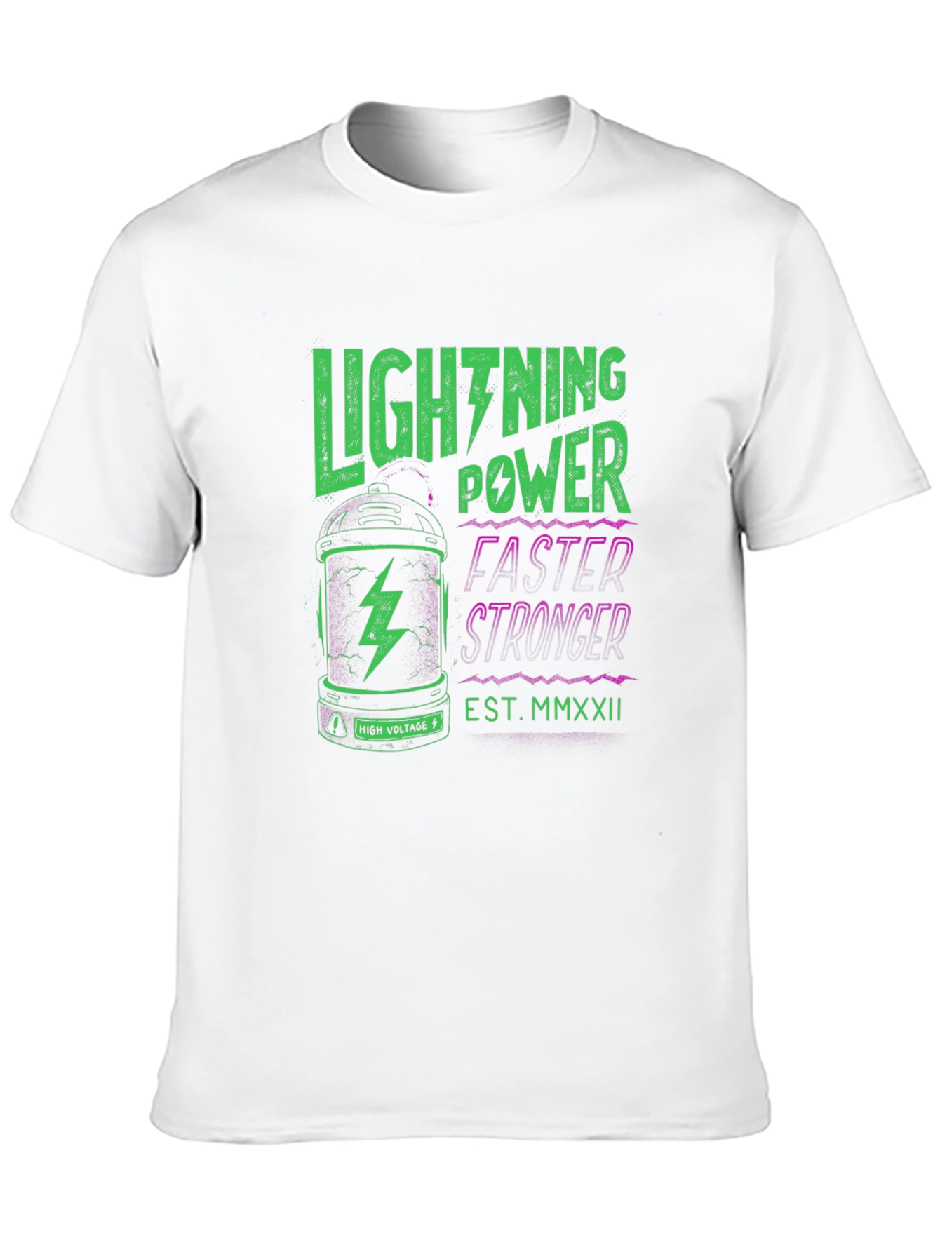 Black Lightning Power Graphic Tee - Black Cotton T-Shirt view 10