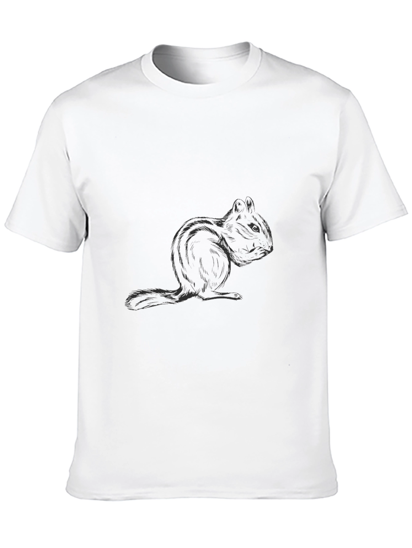 Black Men's Black T-Shirt with Squirrel Graphic view 10