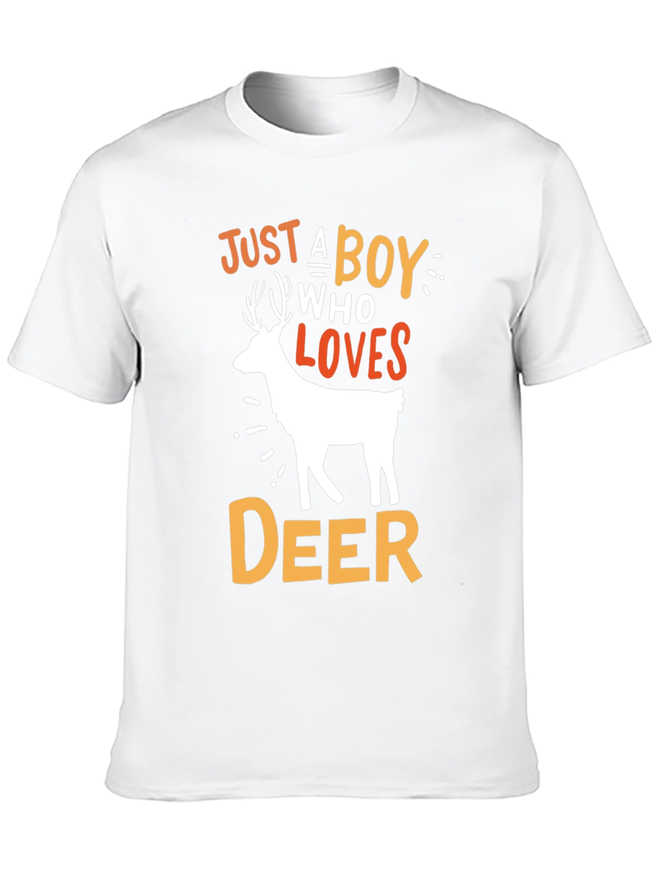 Black Just A Boy Who Loves Deer Graphic T-Shirt view 10