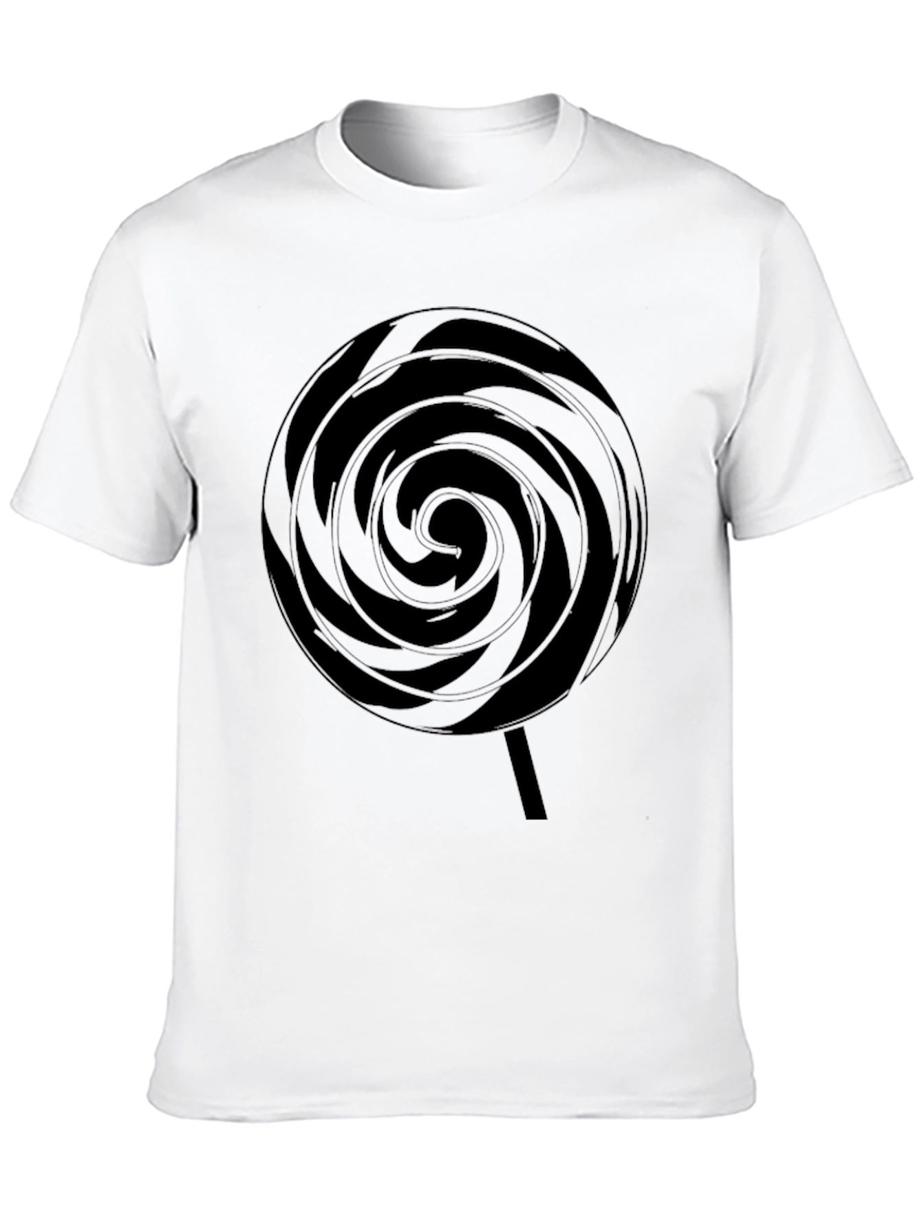 Black Swirl Lollipop Graphic Black T-Shirt view 10