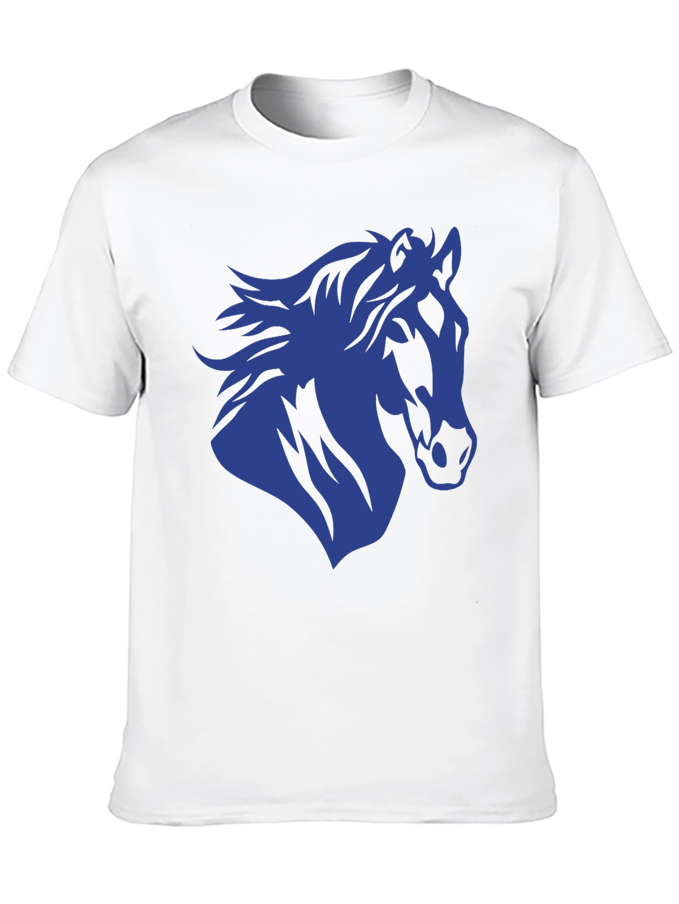Black Horse Silhouette Graphic Tee - Black Cotton T-Shirt view 10