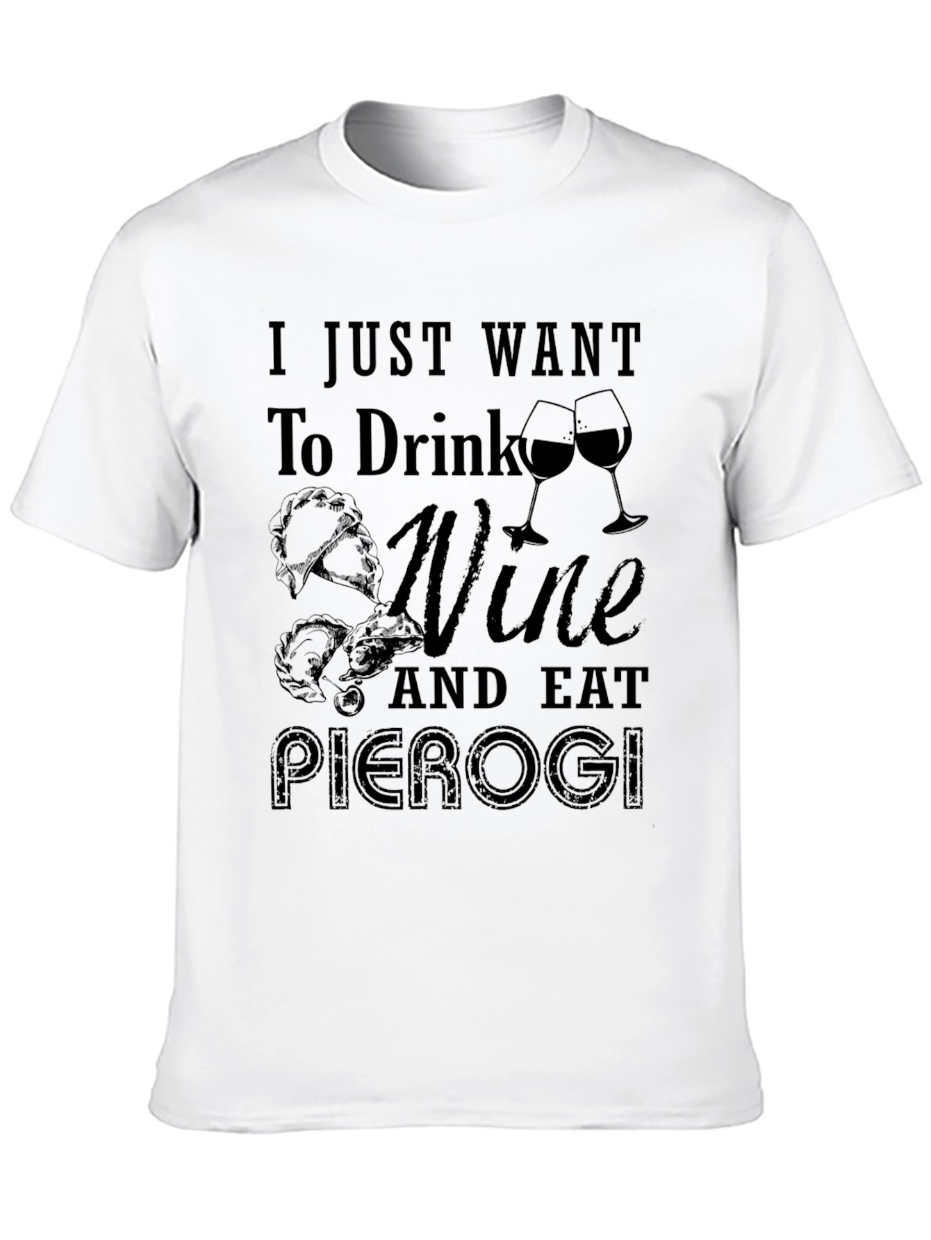 Black Wine and Pierogi T-Shirt - Foodie Tee view 10