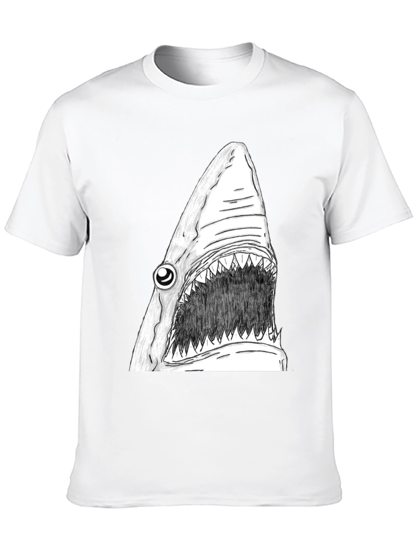 Black Shark Graphic Tee - Men's Black Cotton T-Shirt view 10