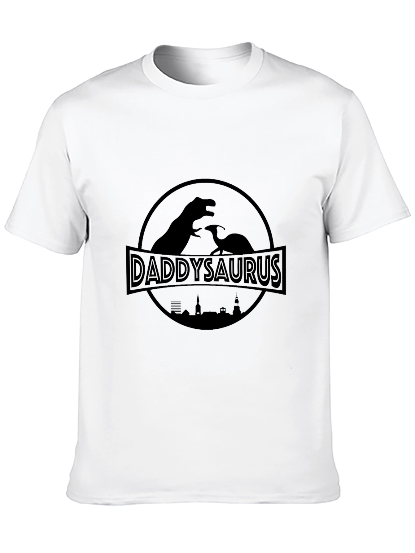 Black Daddysaurus Dinosaur Father's Day T-Shirt view 10