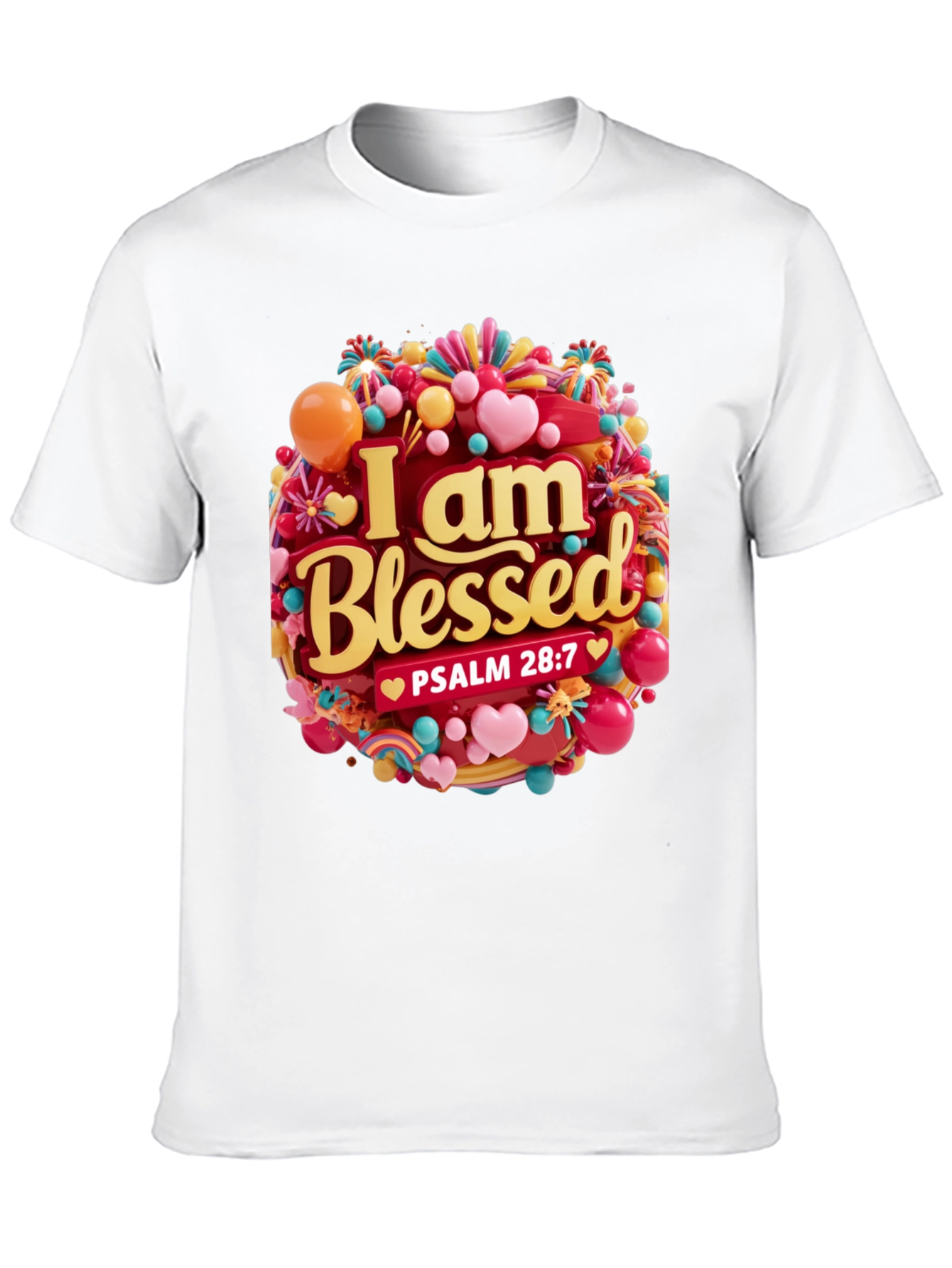 Black I Am Blessed T-Shirt - Psalm 28:7 - Christian Apparel view 10