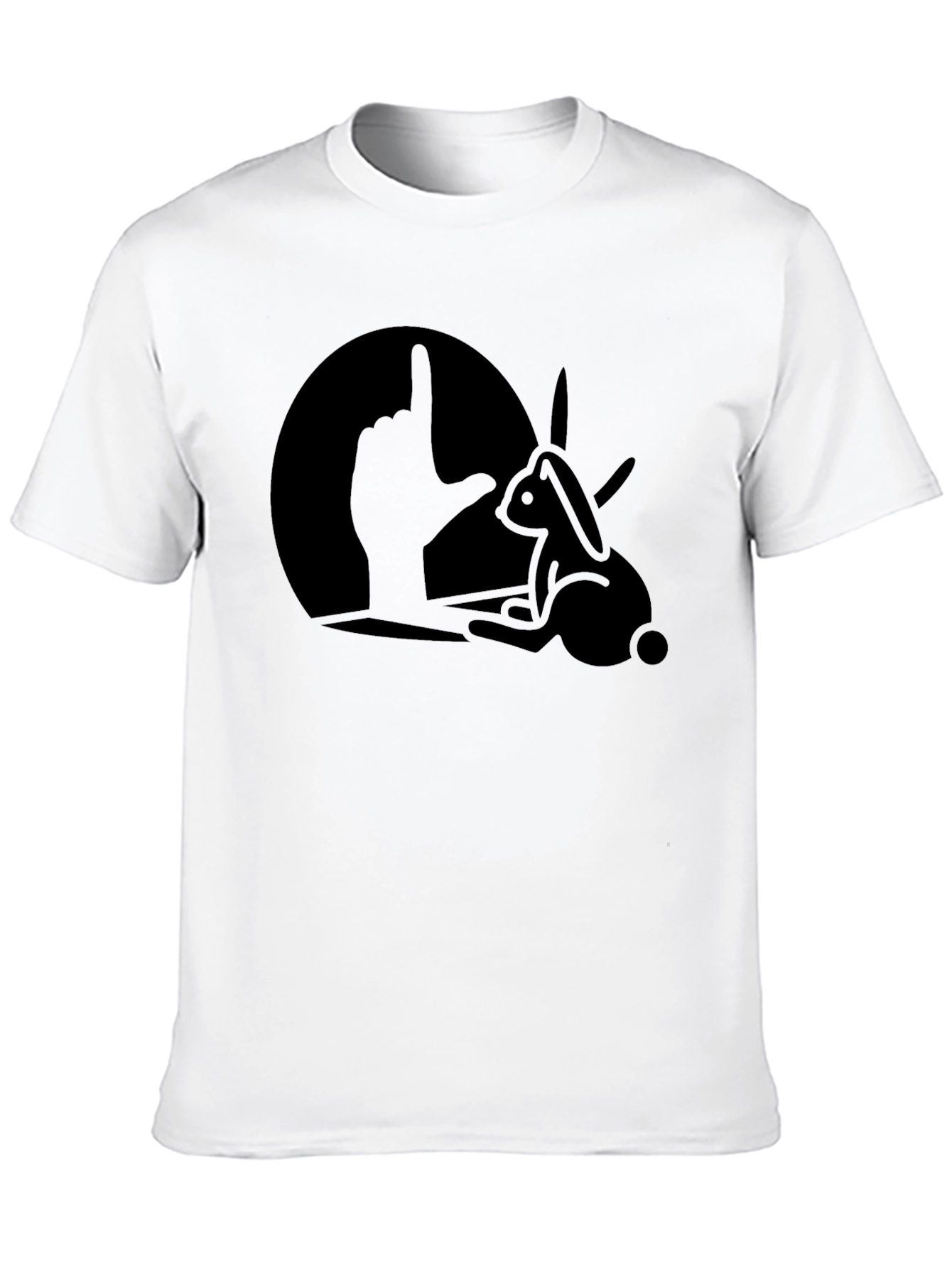 Black Rabbit Shadow Puppet Men's Graphic T-Shirt view 10