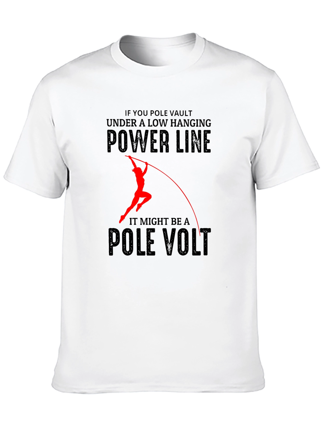 Black Funny Pole Vaulting T-Shirt view 10