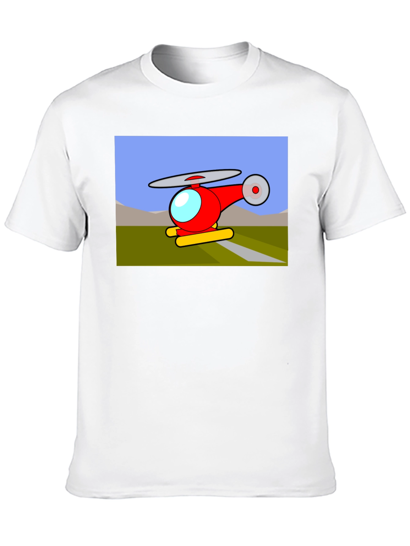 Black Cartoon Helicopter Graphic T-Shirt - Black view 10