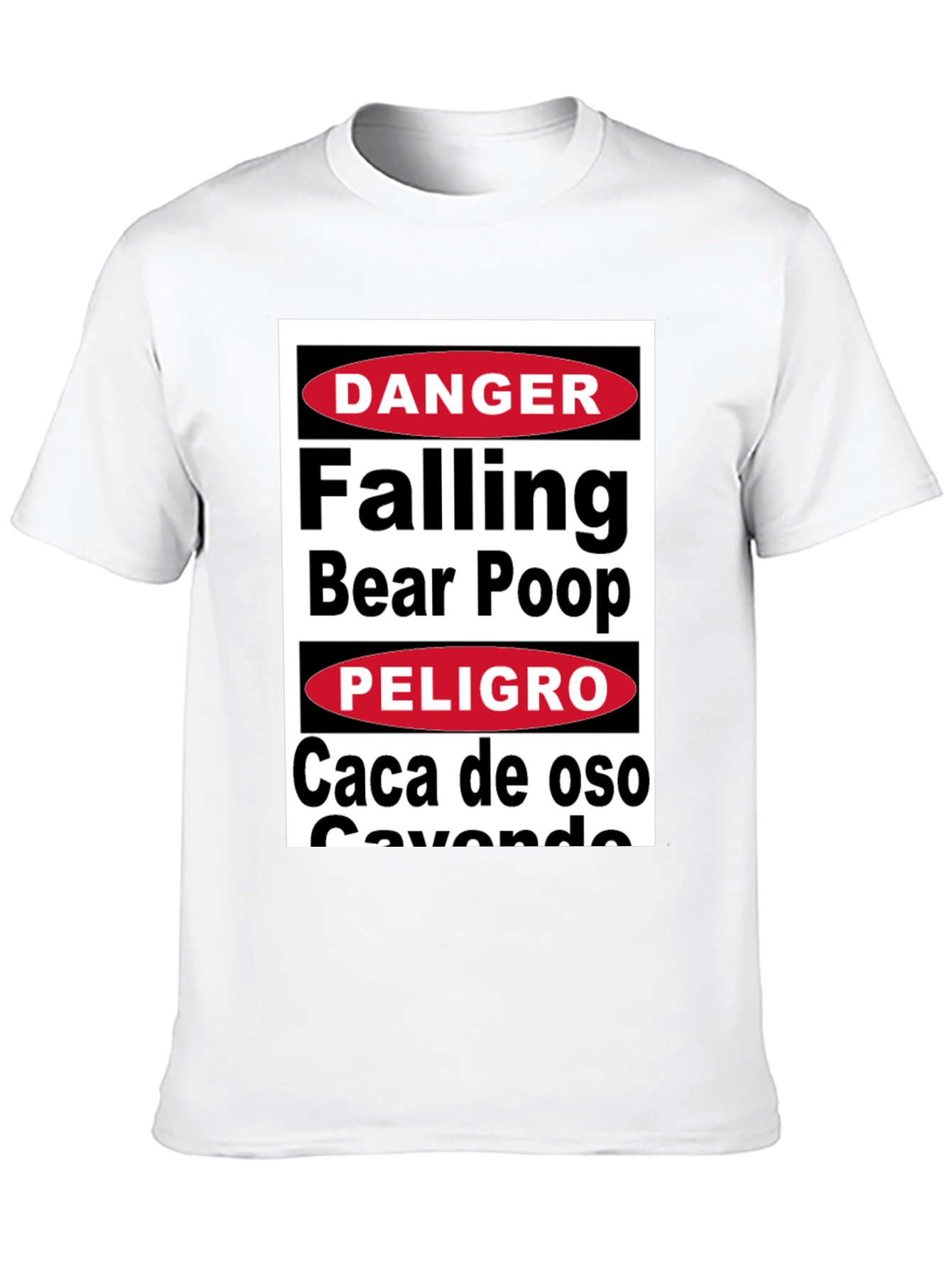 Black Danger Falling Bear Poop T-Shirt Funny Graphic Tee view 10