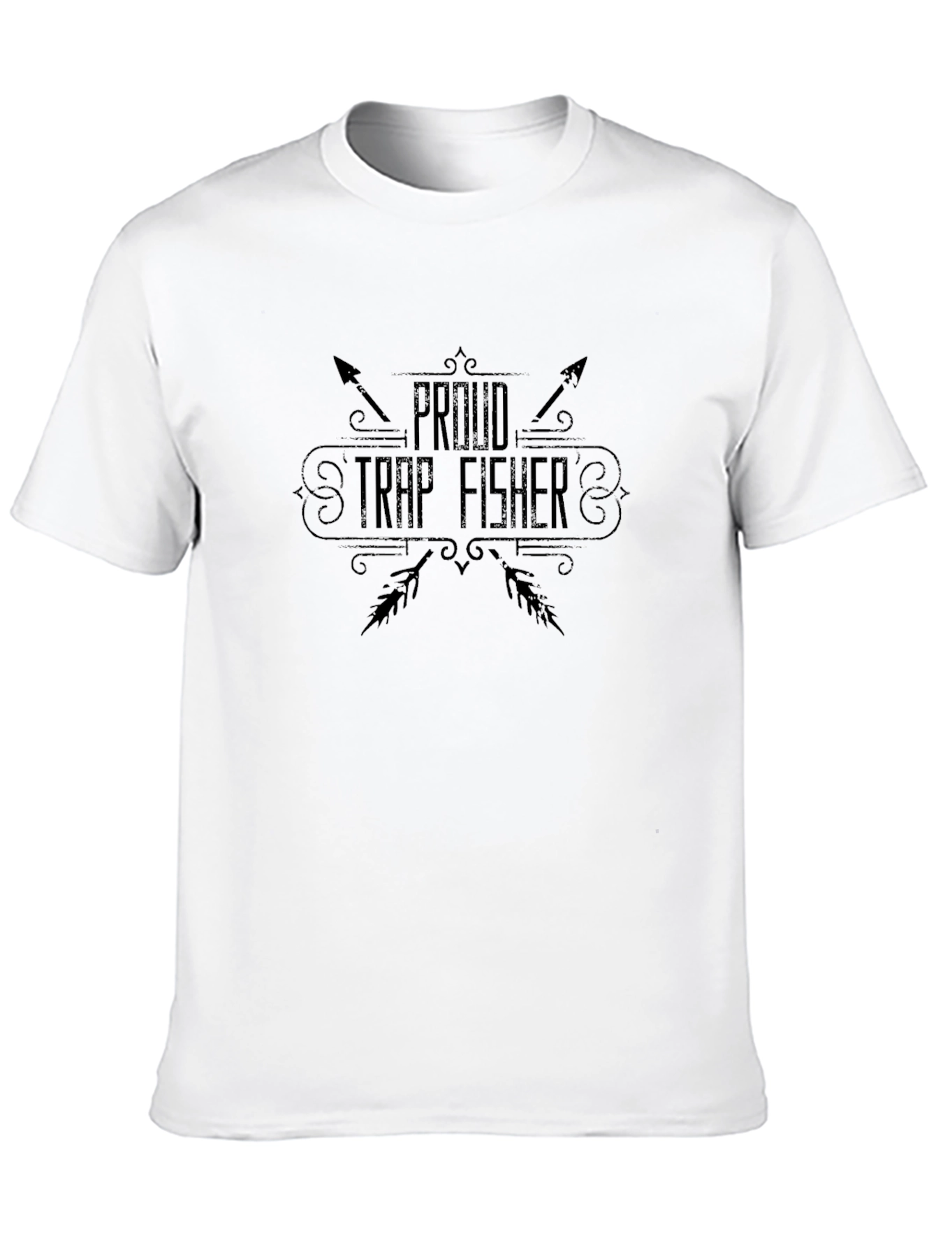 Black Proud Trap Fisher Black Graphic T-Shirt view 10