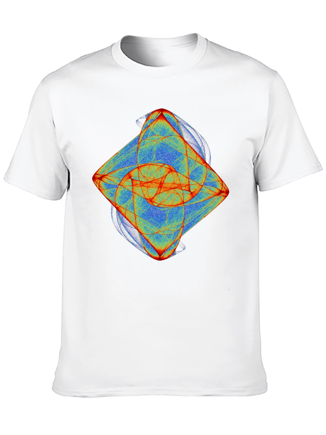 Black Abstract Fractal Graphic Tee - Black Cotton T-Shirt view 10