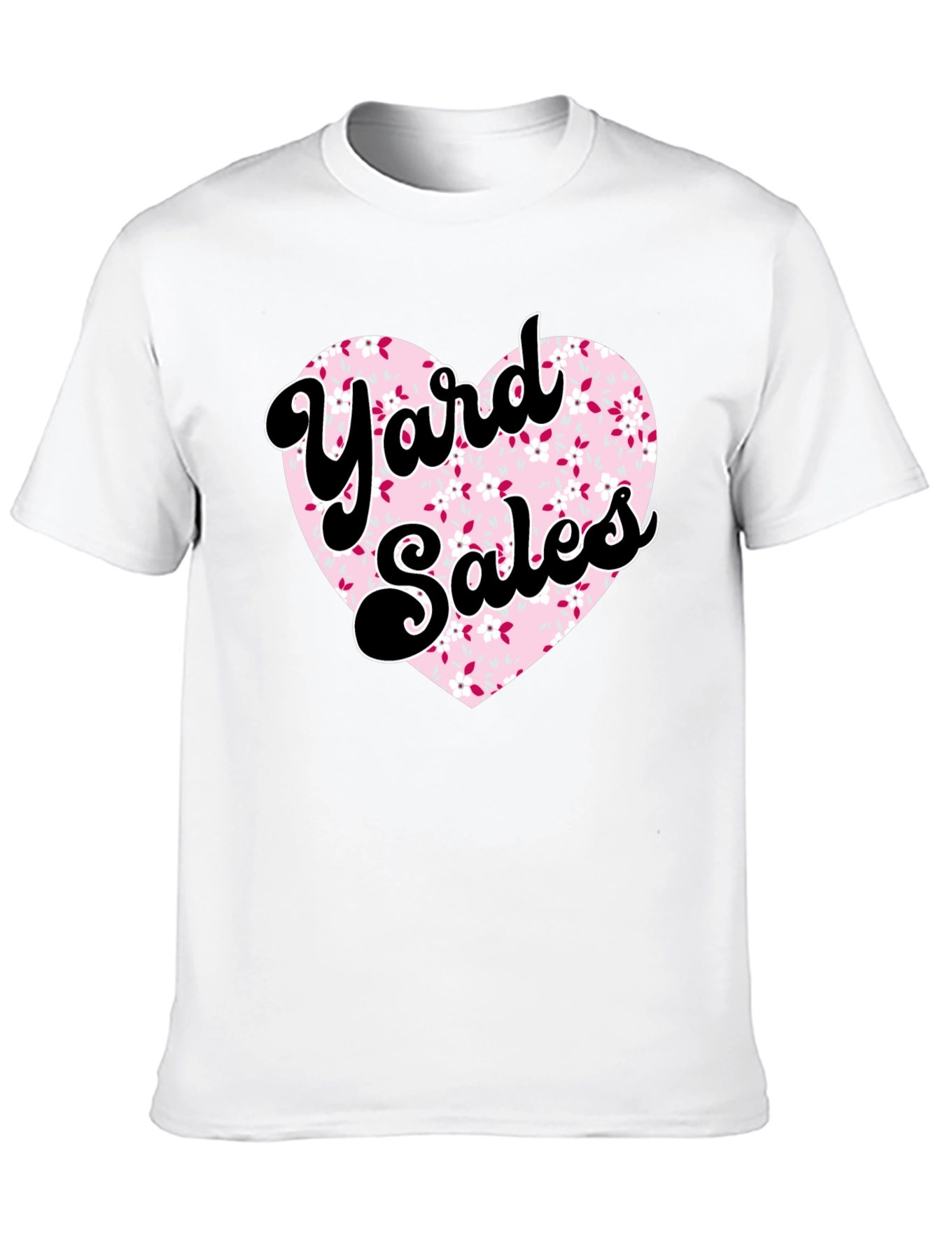 Yard Sales Heart Graphic Tee - Black Casual Shirt - 10