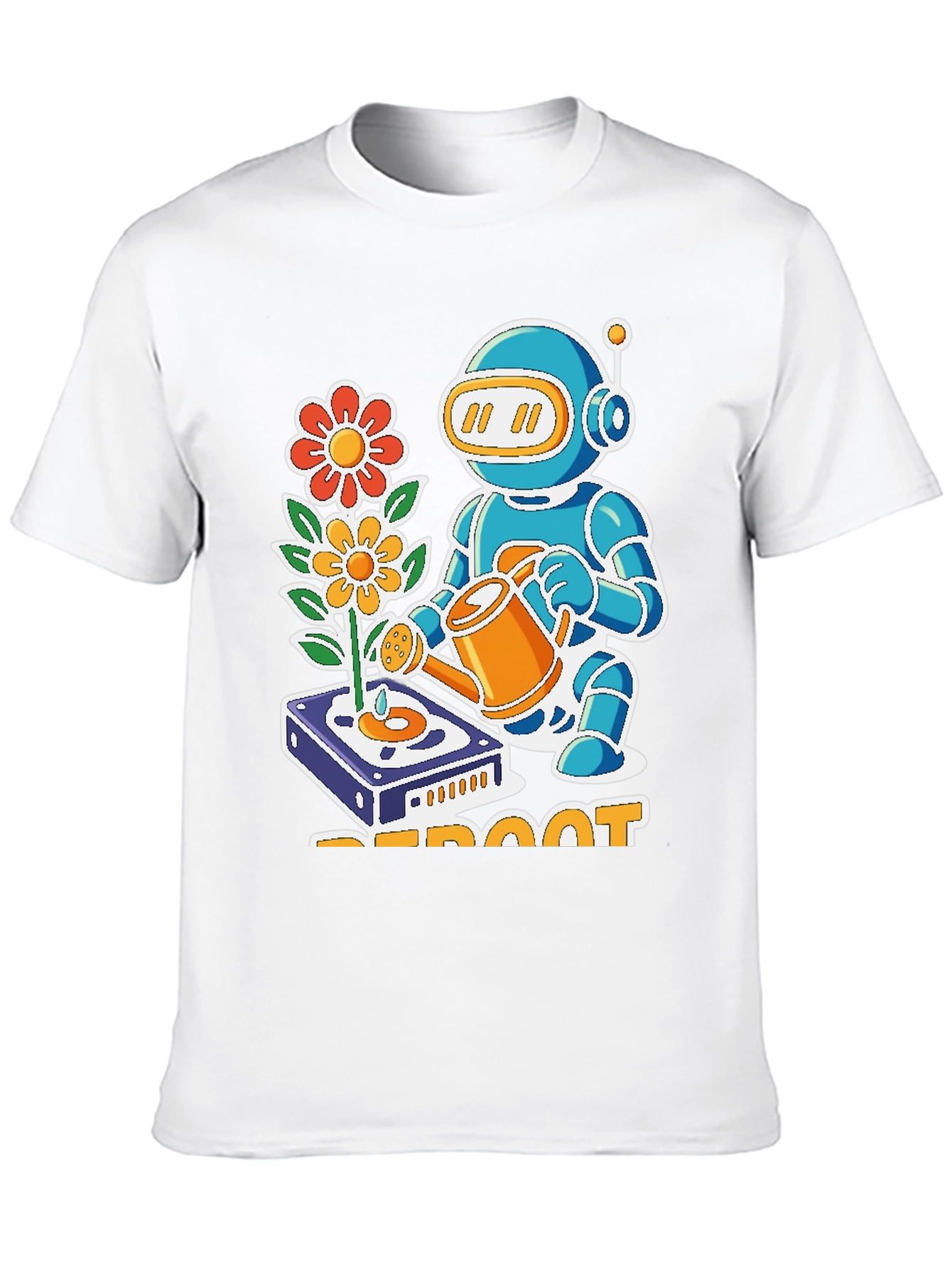 Black Reboot Robot Gardener Graphic T-Shirt - Black view 10