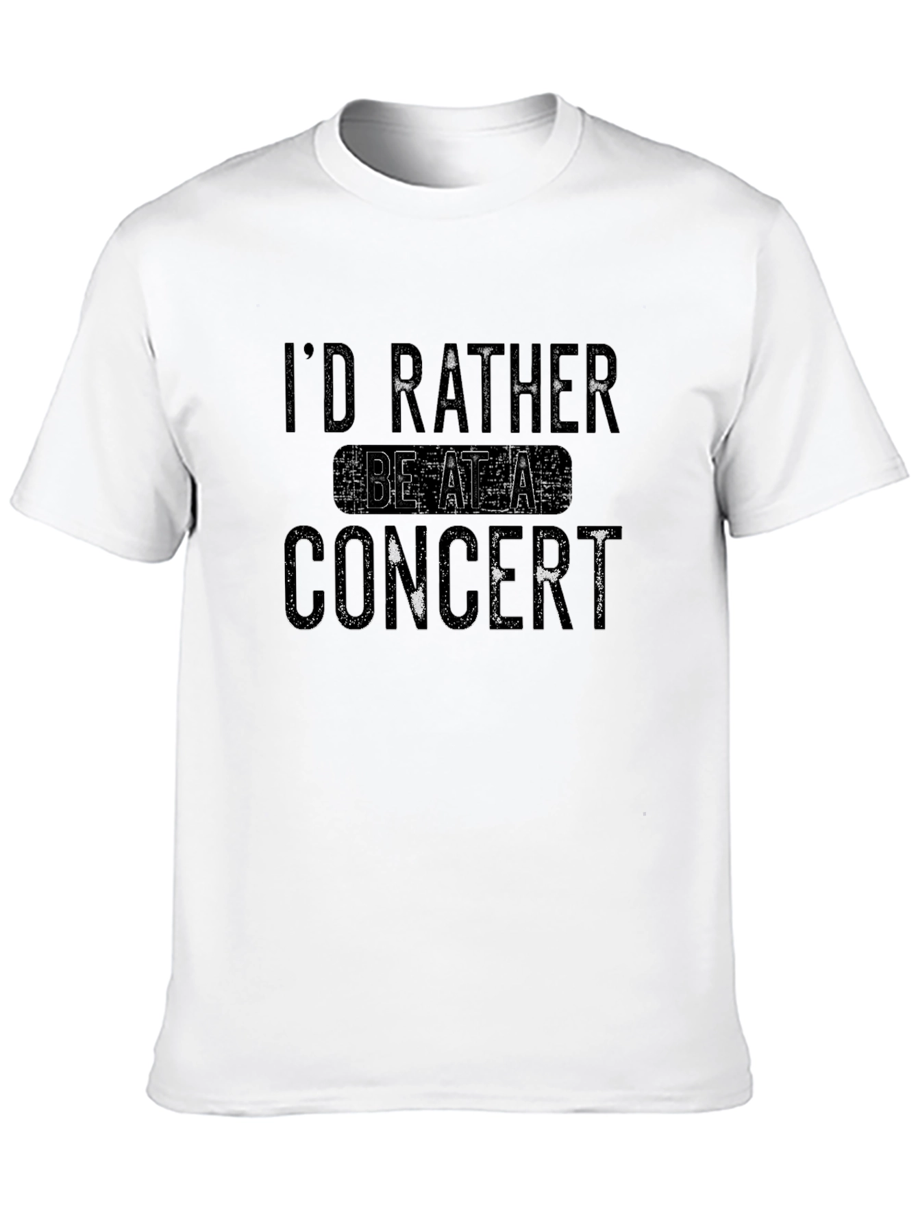 Black Concert Lover T-Shirt - I'd Rather Be At A Concert Tee view 10