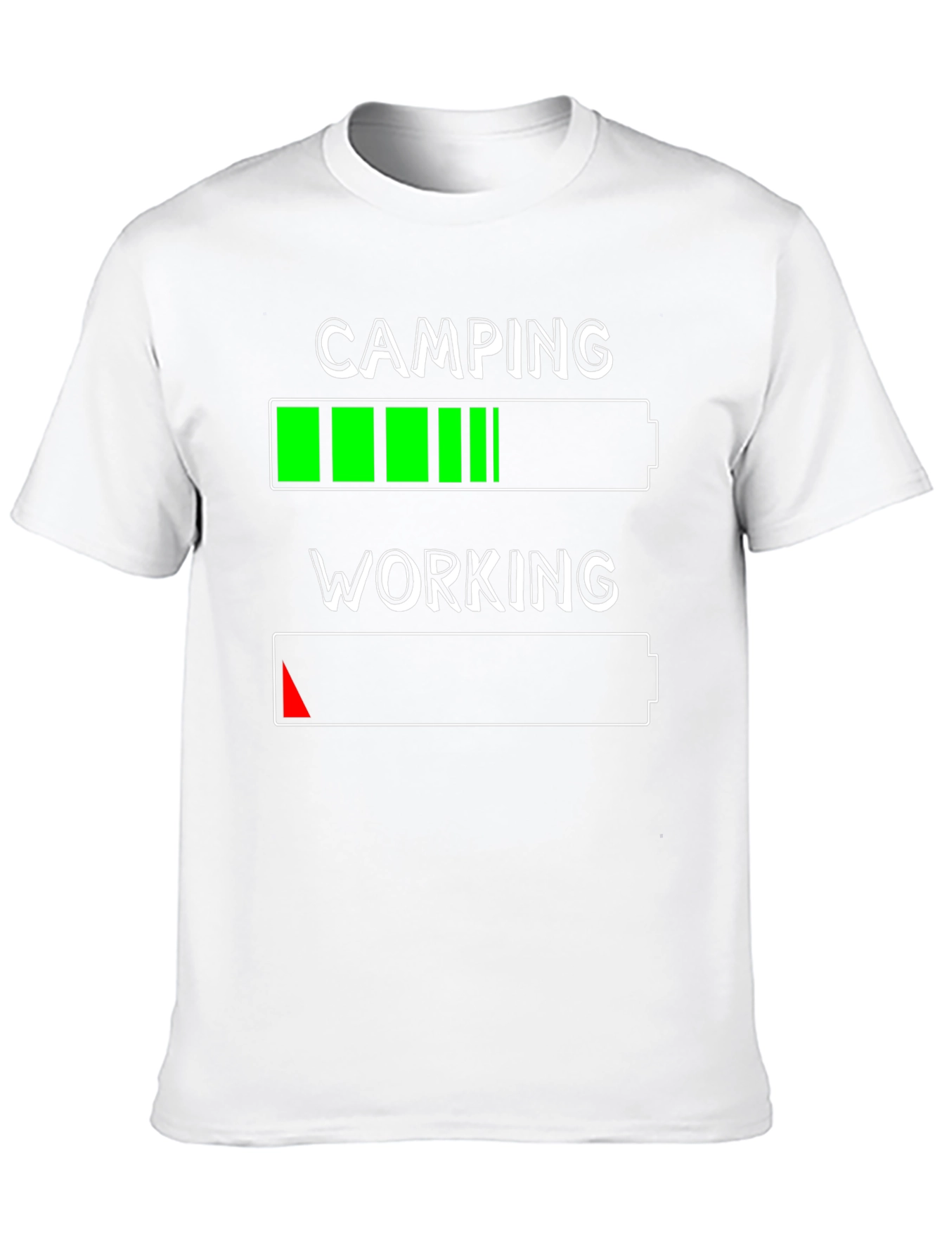 Black Camping Over Working T-Shirt - Battery Life Design view 10