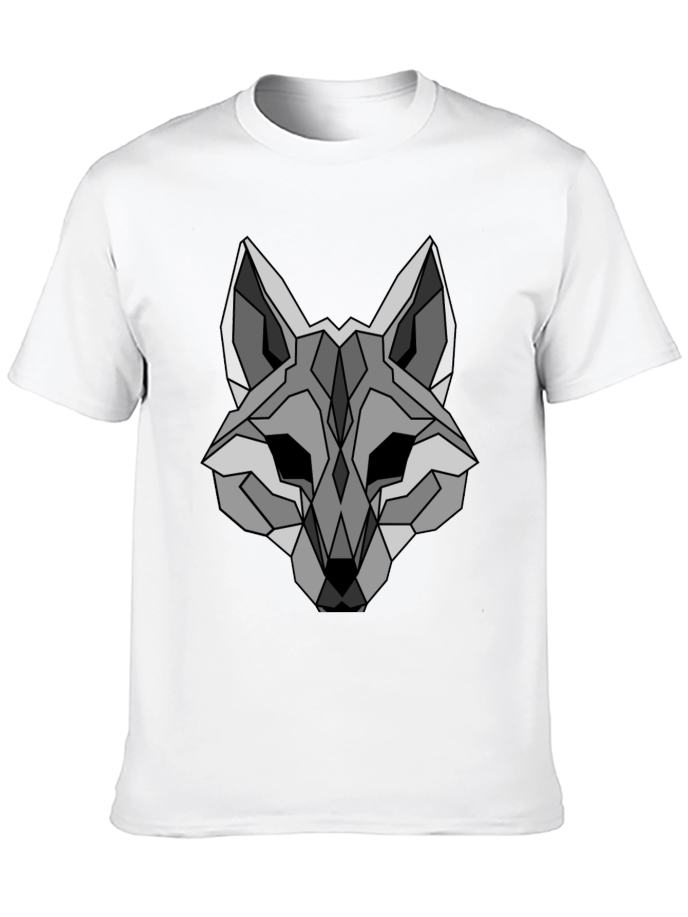 Black Geometric Wolf Graphic T-Shirt - Sleek, Modern Design view 10