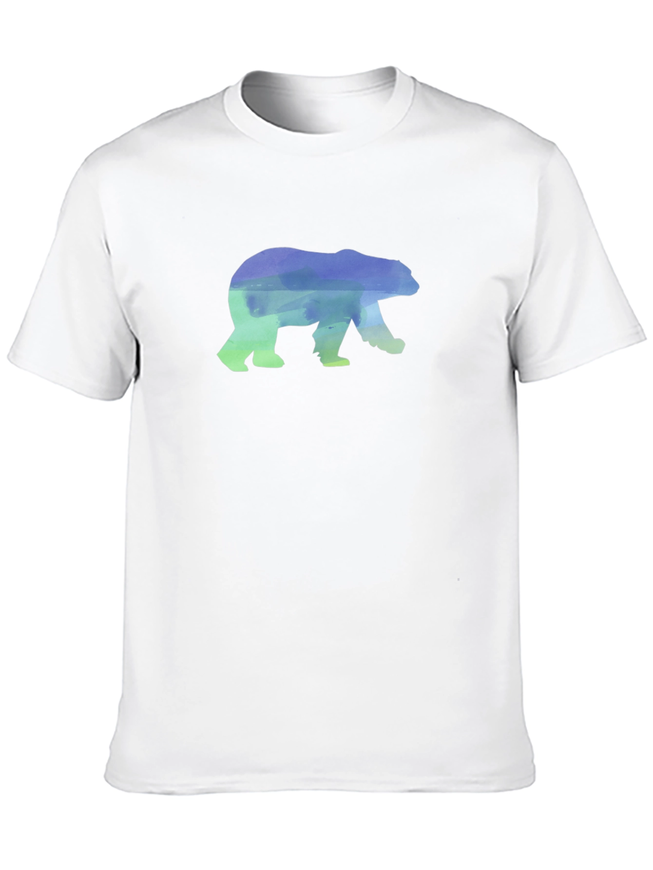 Black Watercolor Bear Graphic Tee - Black Unisex Shirt view 10