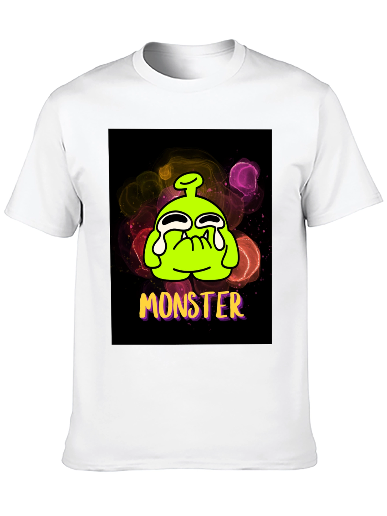 Black Monster Graphic Tee - Funny Cartoon Alien T-Shirt view 10