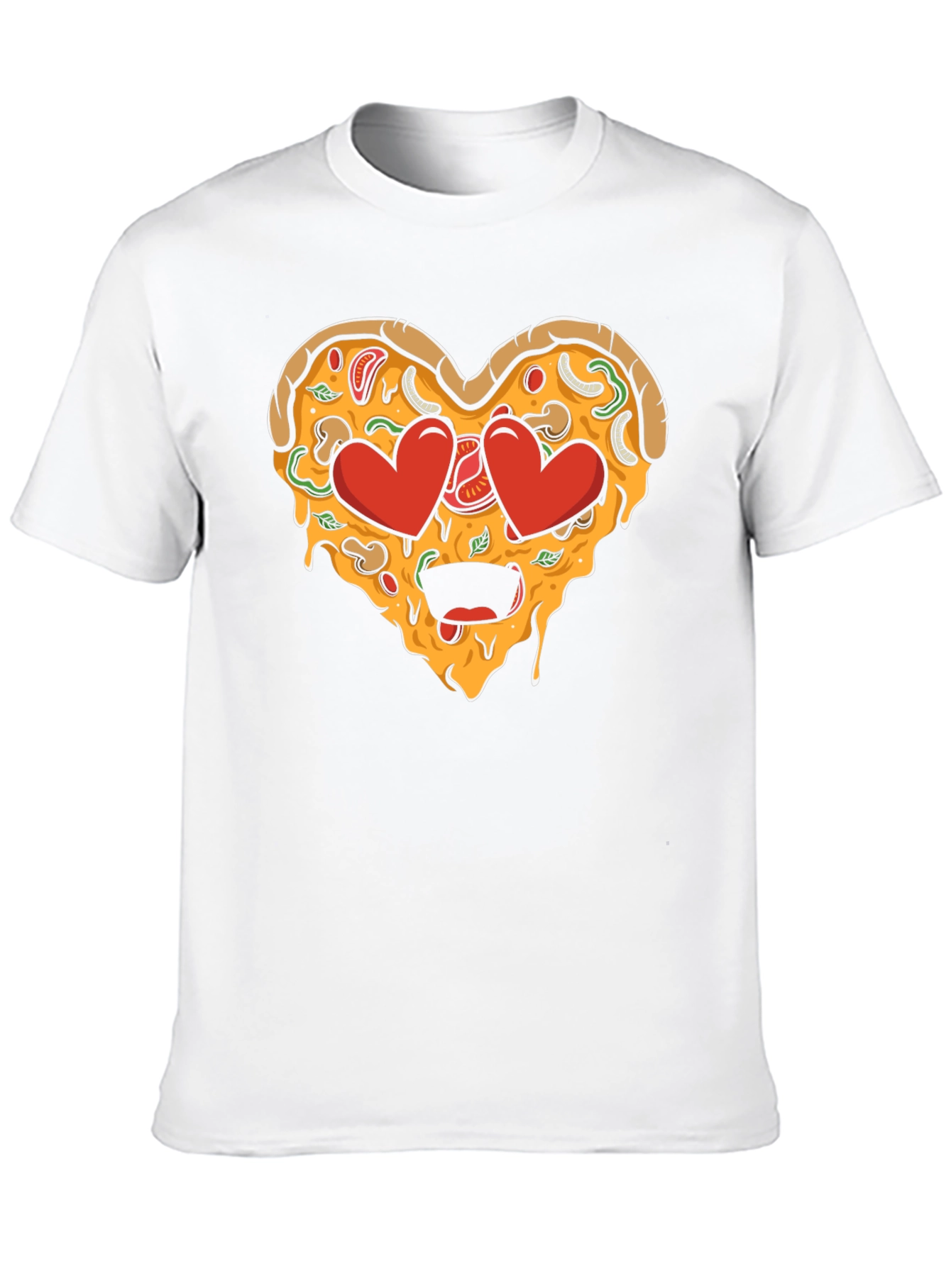 Black Pizza Heart Graphic Tee - Funny Food Lover T-Shirt view 10