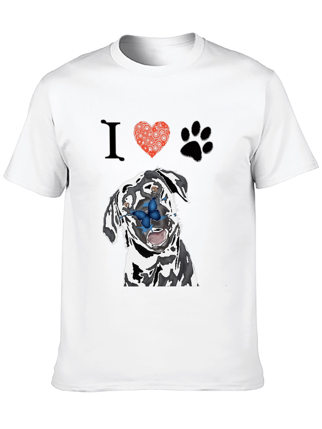 Black I Heart Pups T-Shirt: Black Tee with Dalmatian Graphic view 10