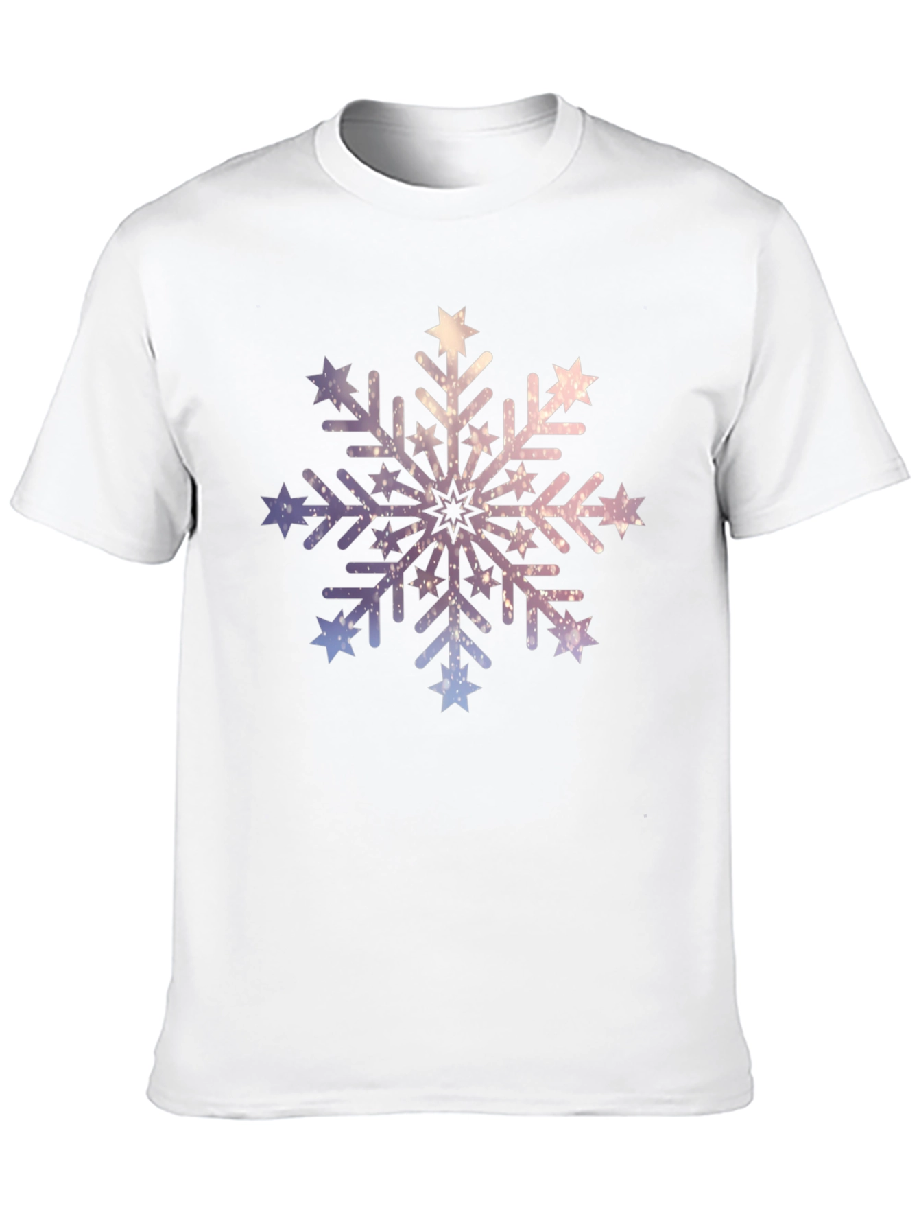 Black Stylish Galaxy Snowflake Graphic T-Shirt view 10