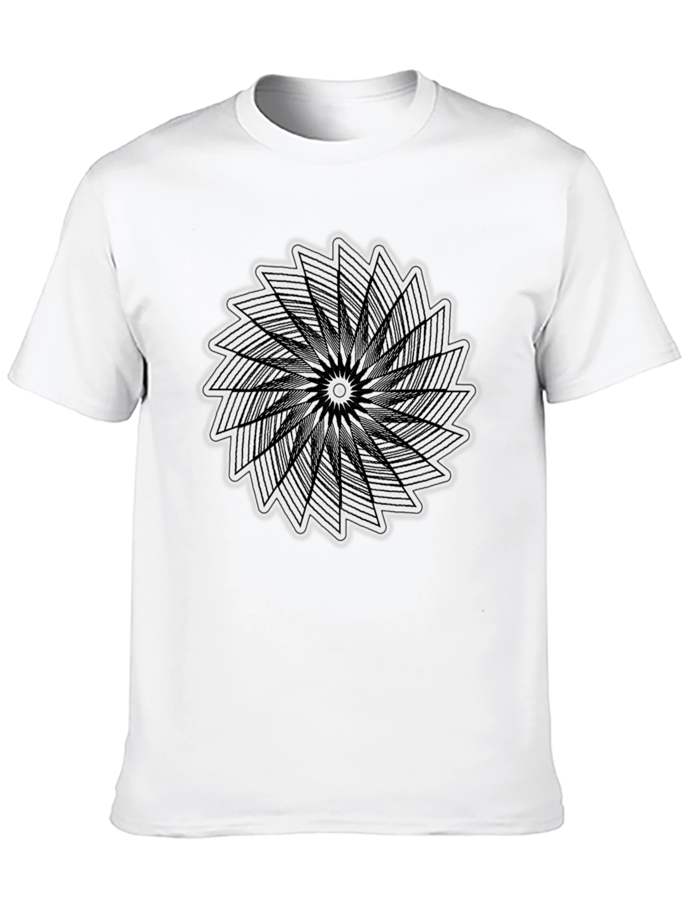 Black Geometric Optical Illusion Tee - Abstract Art Shirt view 10
