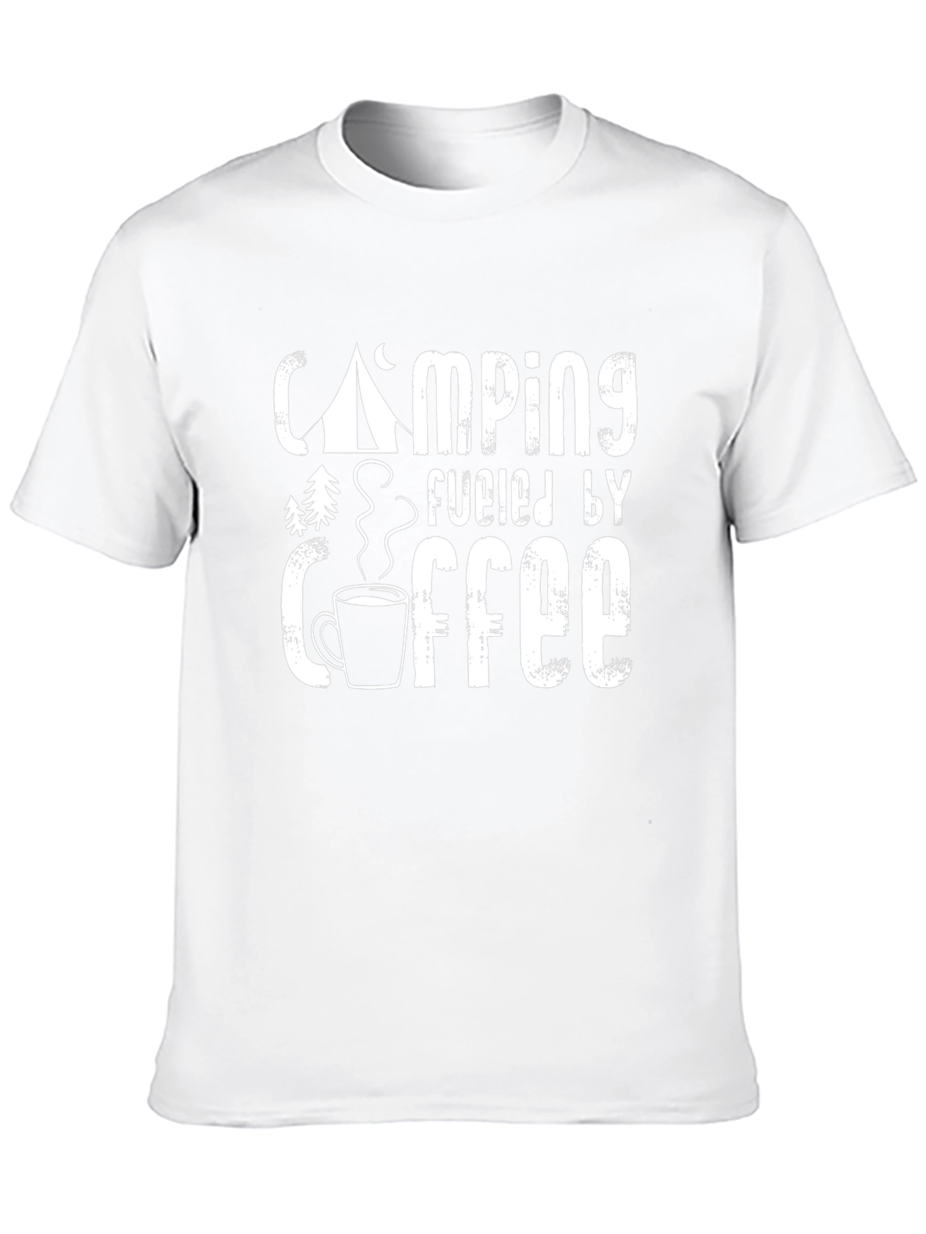 Black Camping Fueled By Coffee Graphic Tee view 10