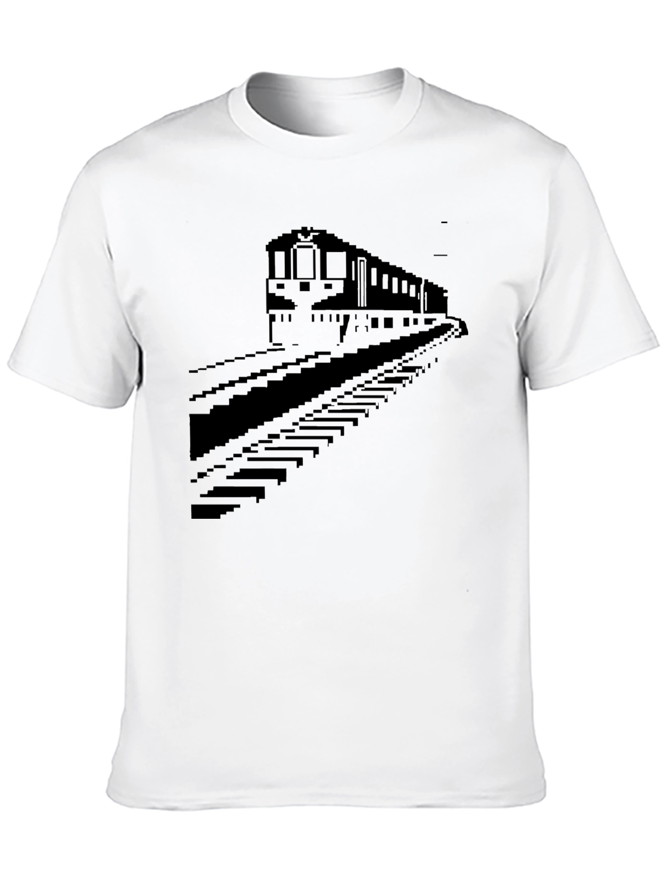 Black Pixel Train Graphic Tee - Classic Black T-Shirt view 10