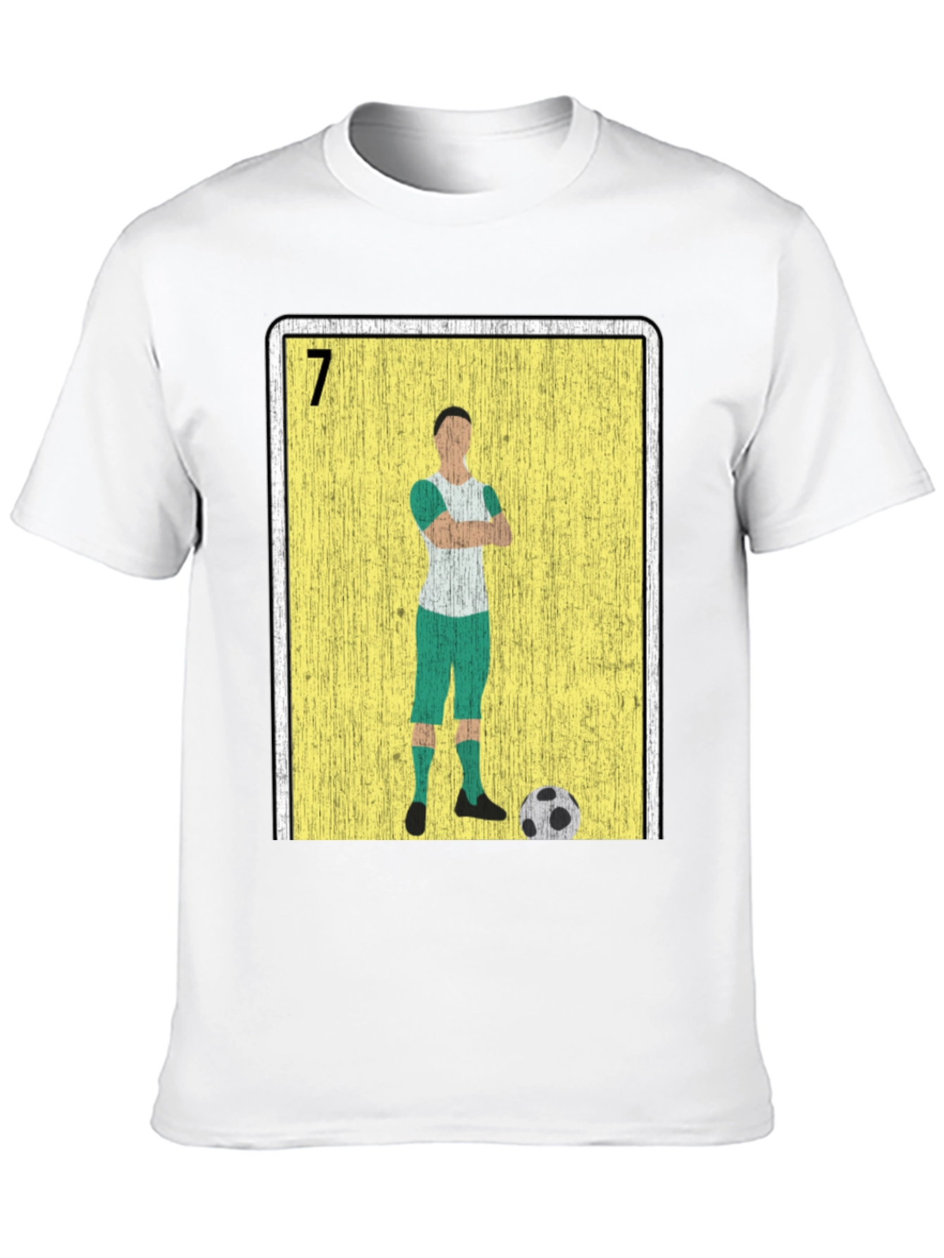 Black Soccer Player Loteria Card Graphic T-Shirt view 10