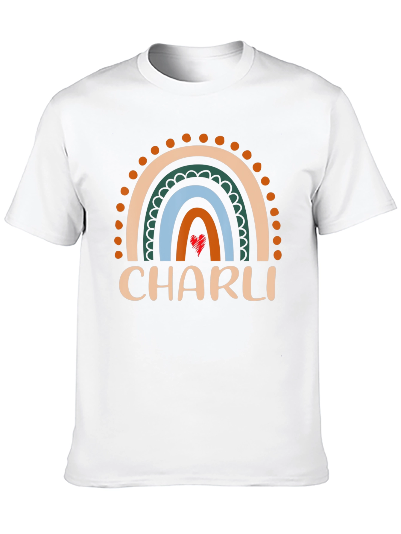 Black CHARLI Rainbow Graphic Tee - Custom Name Shirt view 10