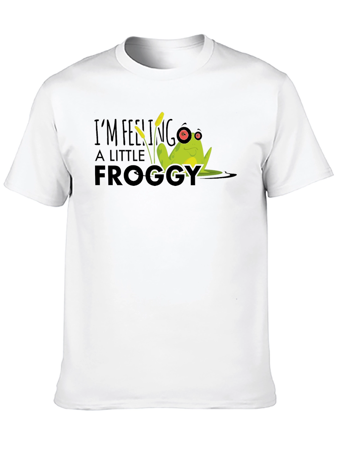 Black Feeling Froggy T-Shirt - Funny Graphic Tee view 10